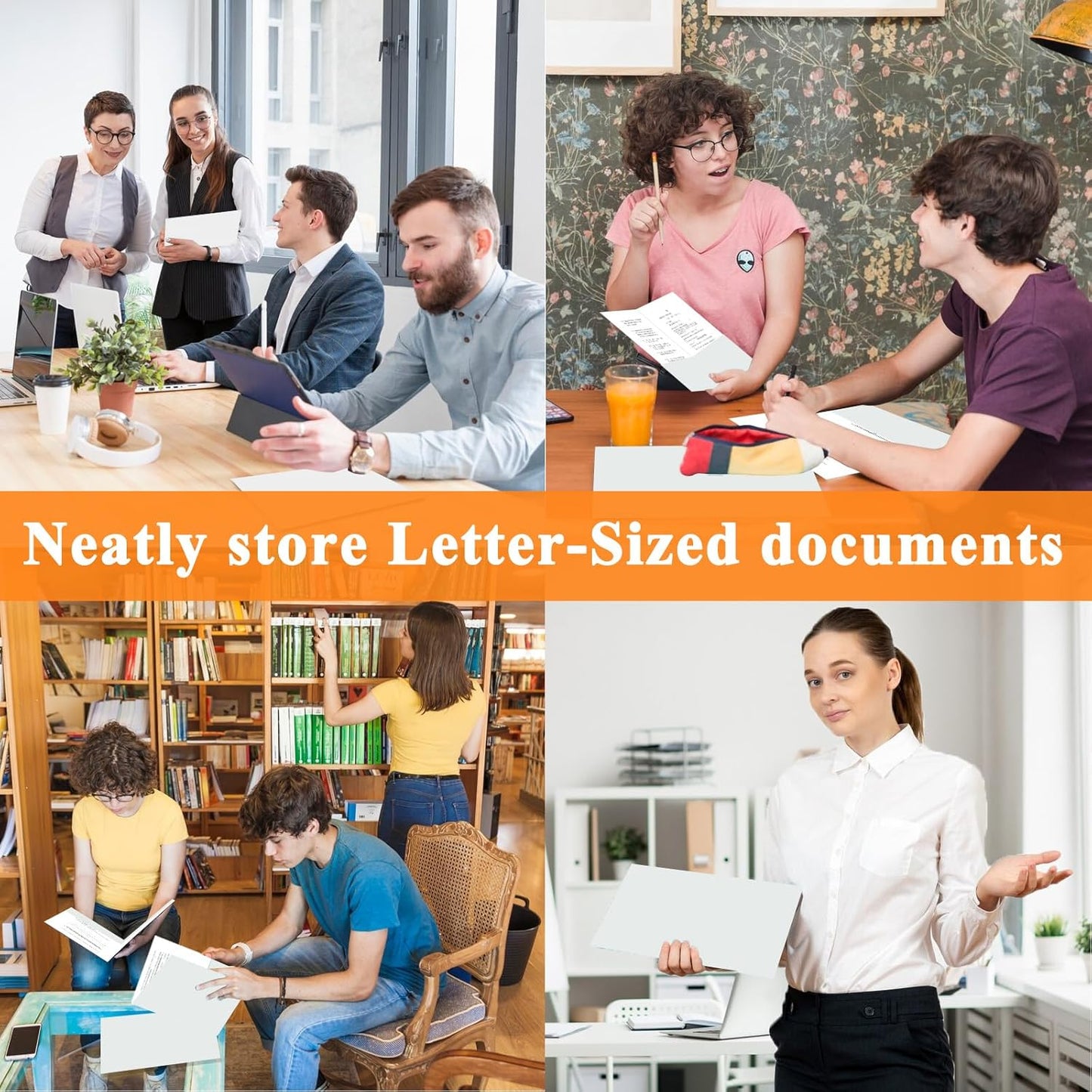 25Pcs White File Folders with Pockets and Business Card Holder,2 Pocket Folders for School,Home or Office,Durable Heavy Duty File Folders