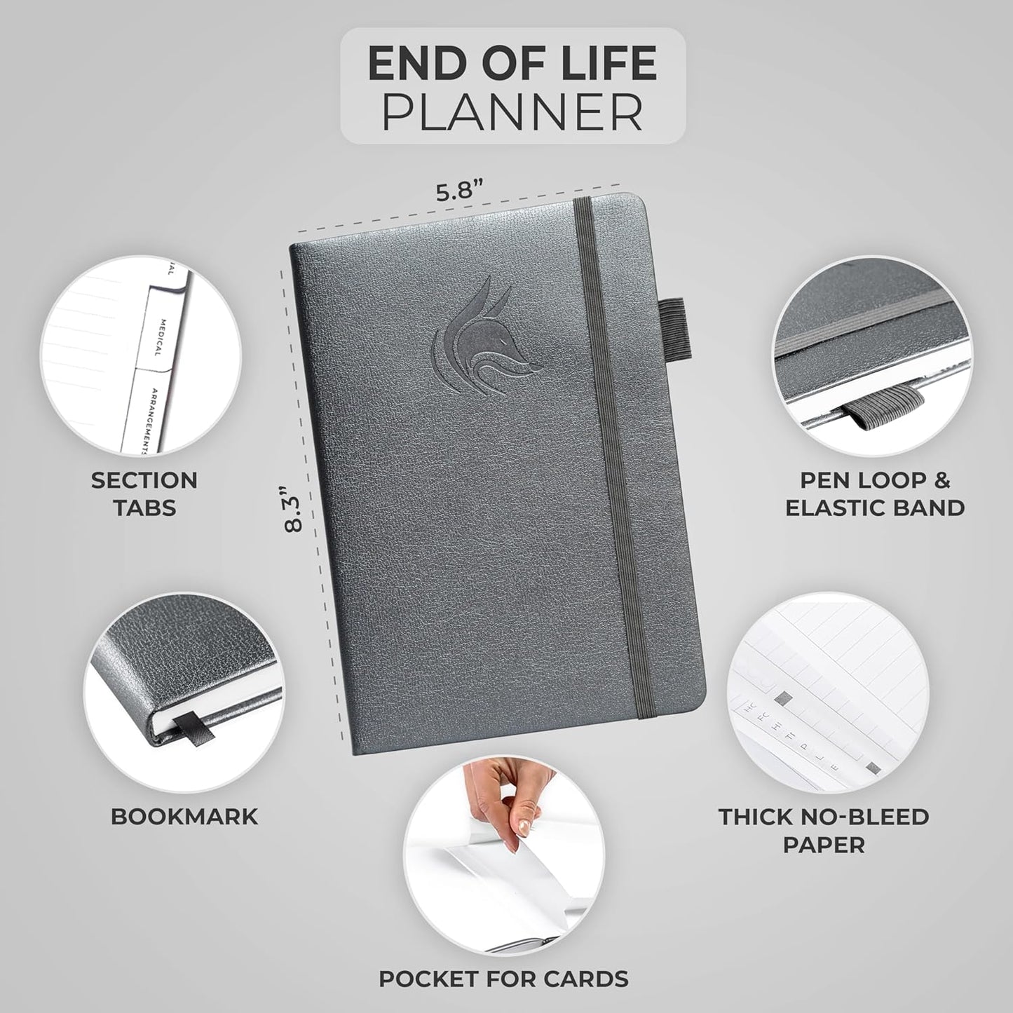 Clever Fox End of Life Planner – Final Arrangements Organizer for Beneficiary, Will Preparation, Last Wishes & Funeral Planning, A5 (Silver Black)