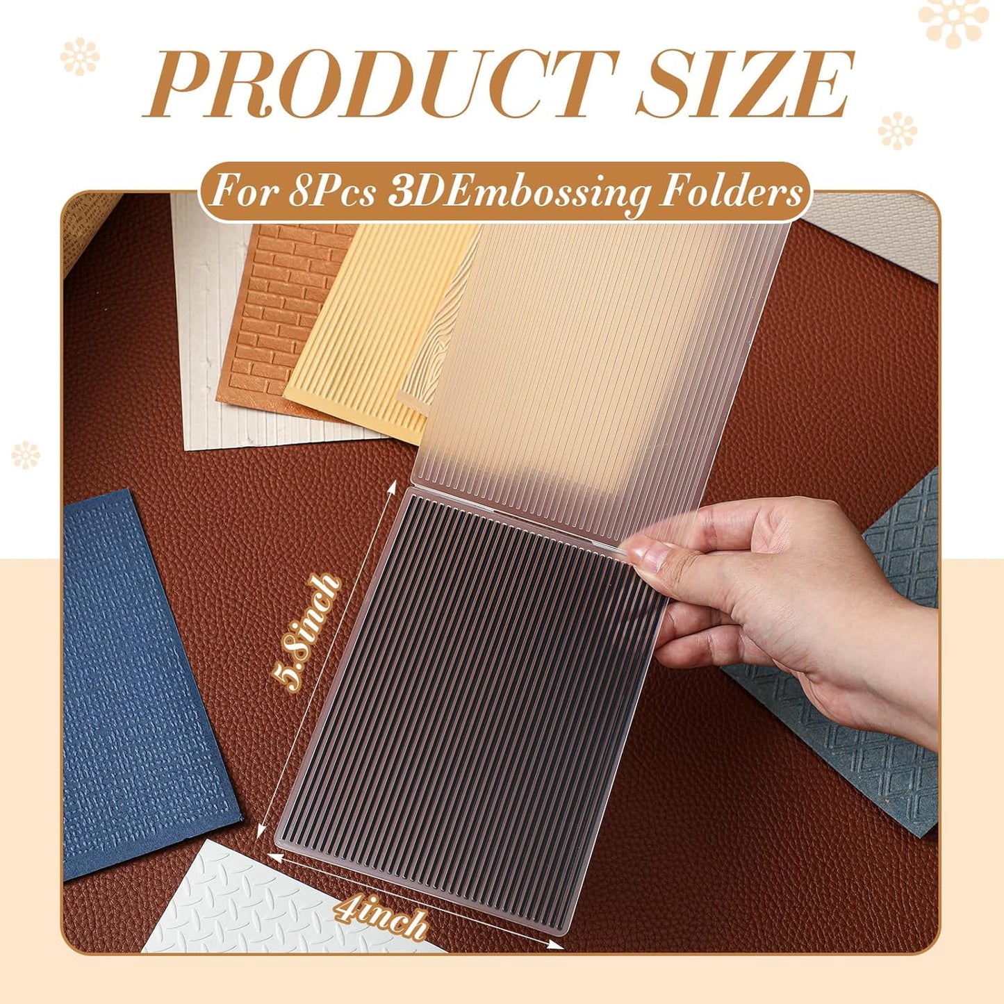 Geiserailie 8 Pieces Embossing Folders Embossing Machine Template Paper Card Heart Folders for Card Making DIY Flower Scrapbook Photo Album Craft Decoration 5.9 x 4.1 Inch(8 Pcs,Vintage Style)