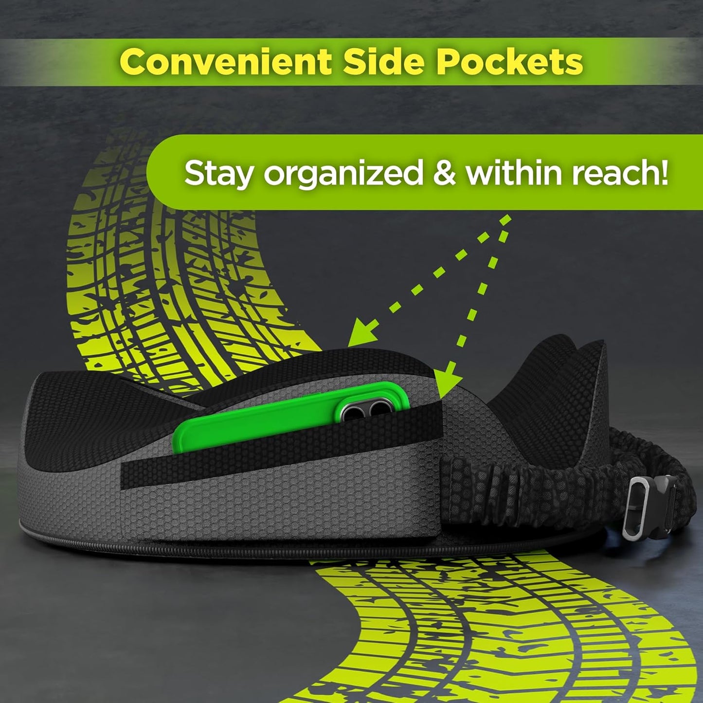 Large Truck Seat Cushion for Truck Driver Seat Cushion - Upgraded Back Support, CertiPUR-US® Certified - Thick Memory Foam, Pain Relief for Hours of Driving, Trucker Approved Big Rig - Black