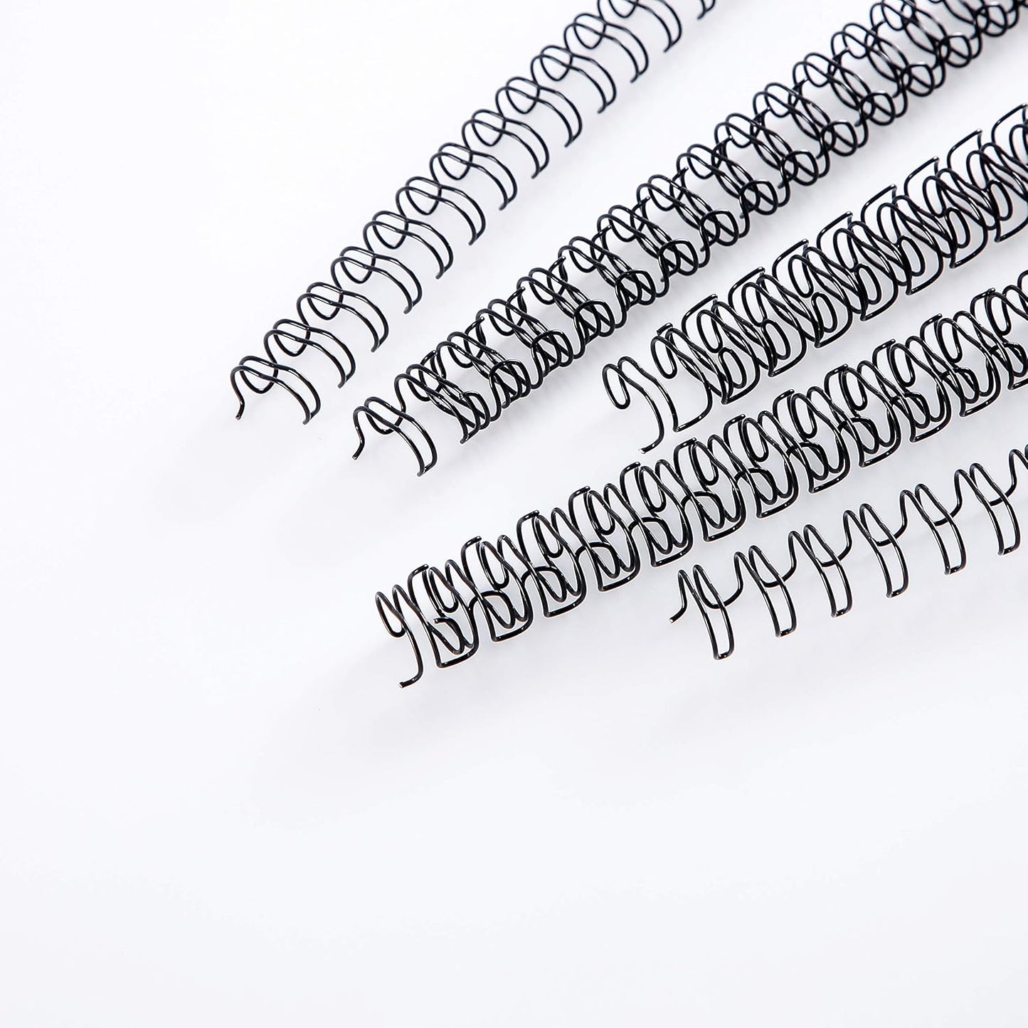 BNC Double Loop Wire Binding Rings Letter Size 3:1 Loops 32 Holes Black Color Pack of 100 (3/8 Inches)