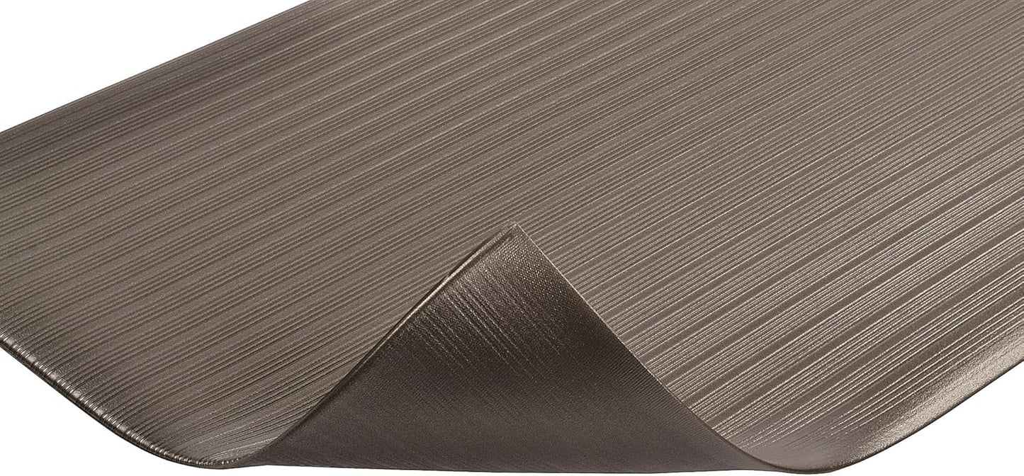 Notrax 410 Airug® 3' x 12' x 3/8" Anti Fatigue Mat, Enhanced Slip Resistance with Beveled Edges and Ribbed Surface, Ideal for Industrial and Commercial Workplaces, Black, 410S3312BL