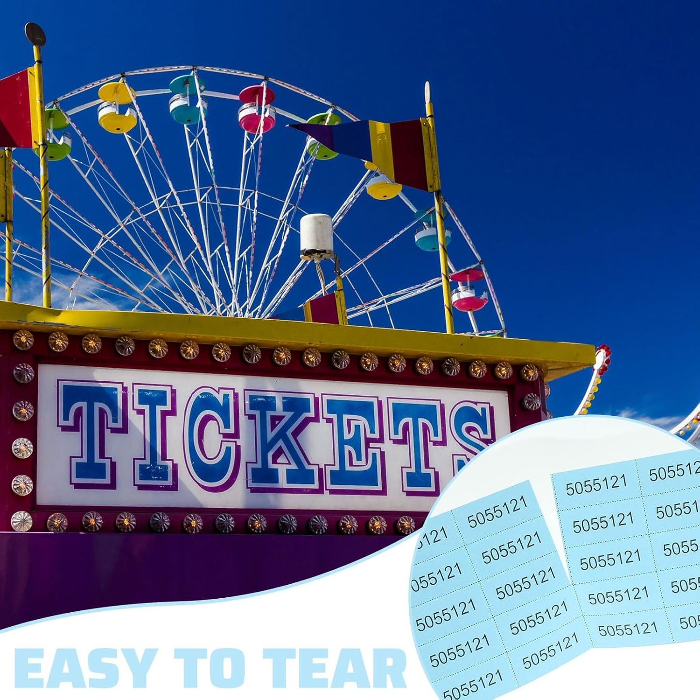 Kosiz 504 Sheets 25 Bid Raffle Ticket with Different Numbers Per Sheet Chinese Auction Tickets for Events Church Basket Auction Silent (Light Blue)