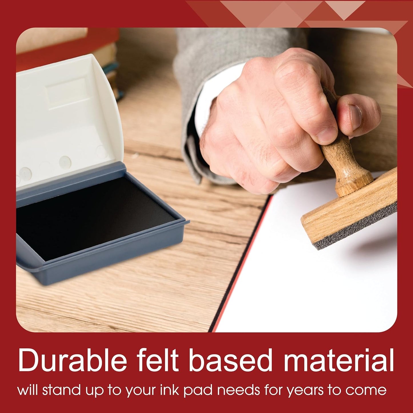 Shiny Blue Ink Stamp Pad, 2-3/4" by 4-3/8" Surface Area, Felt Stamp Pad with Blue Water-Based Stamp Ink