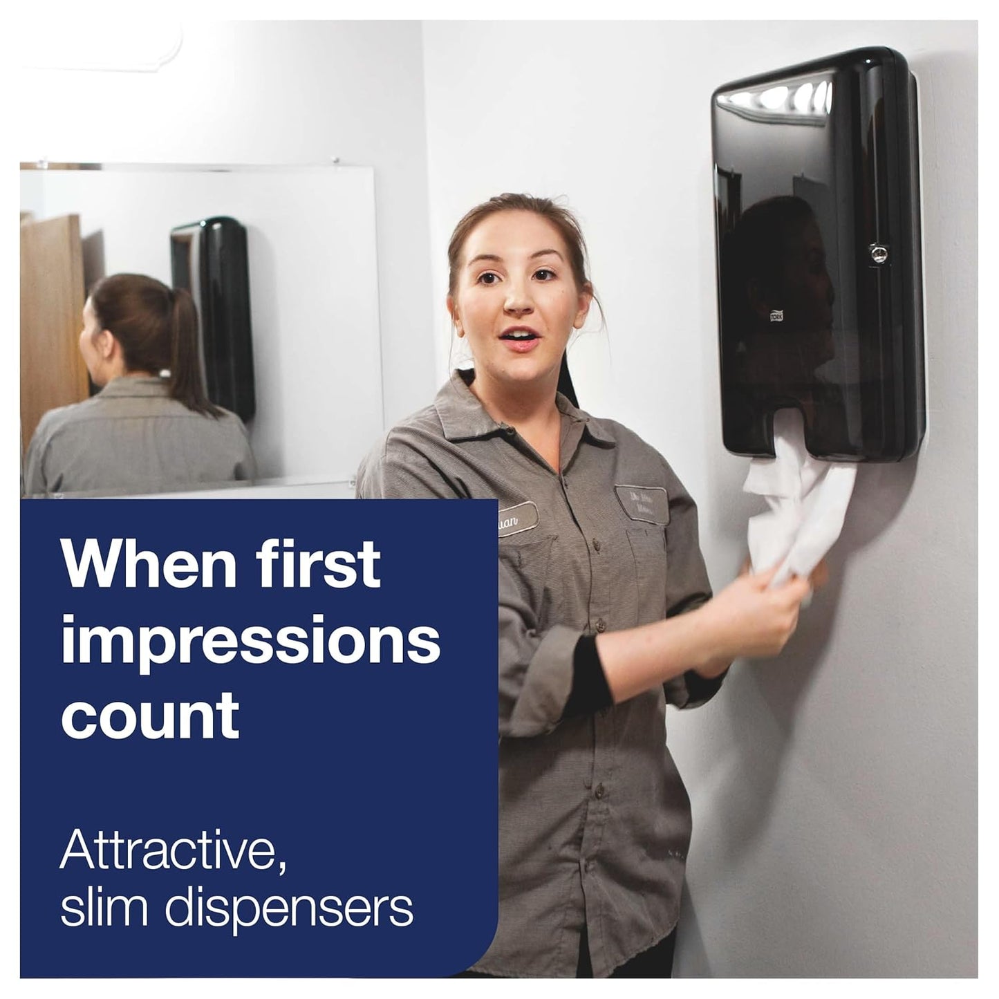 Tork Xpress Multifold Hand Towel Dispenser Black H2, One-at-a-Time Dispensing, Elevation Range, 553028