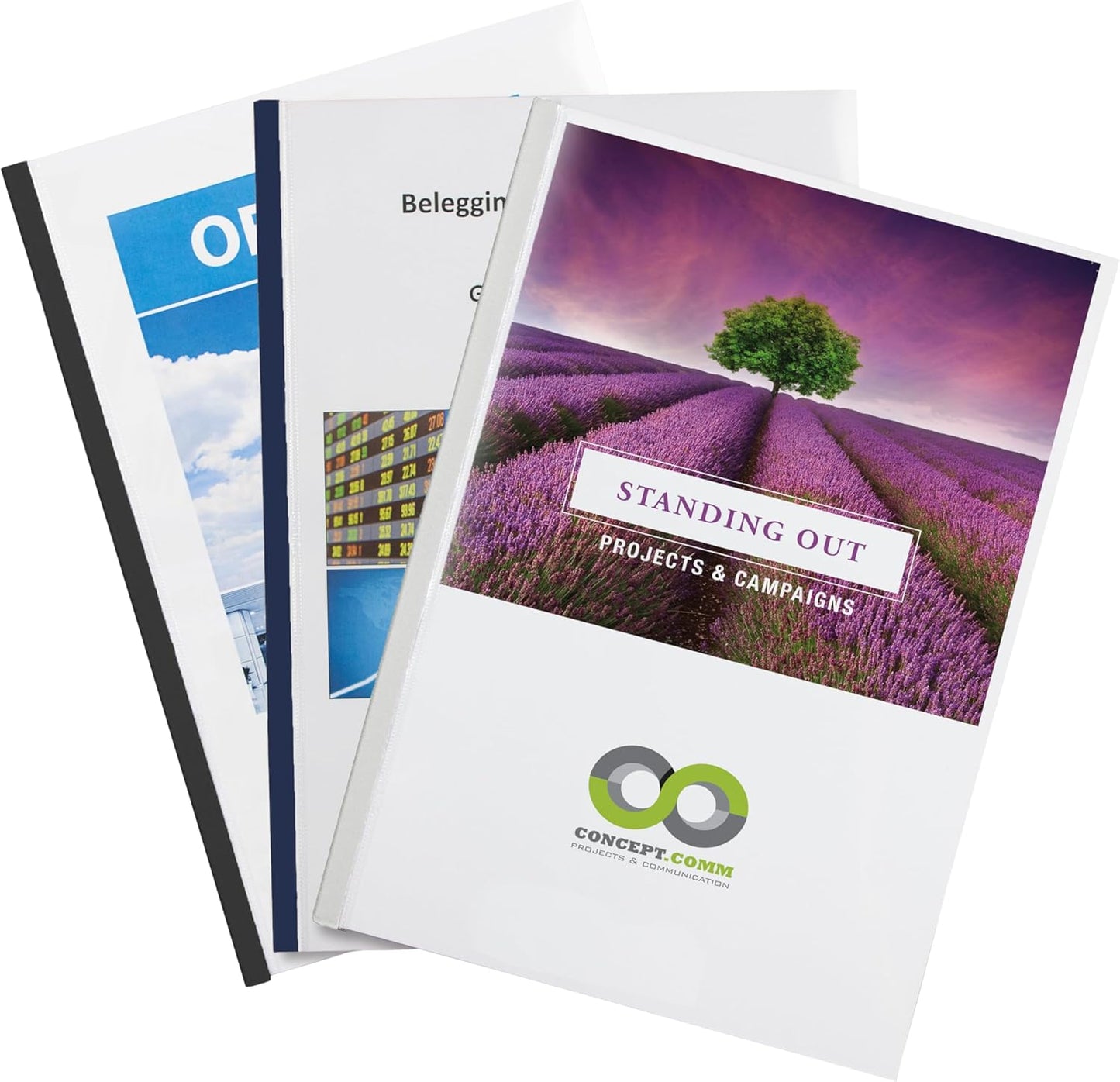 Thermal Binding Clear Covers with Steel Spine –for Thermal Binding Machines – Formerly Unibind – Used in Real Estate, Education and Various Businesses (White, 40 Sheets Max - 96/Boxes)