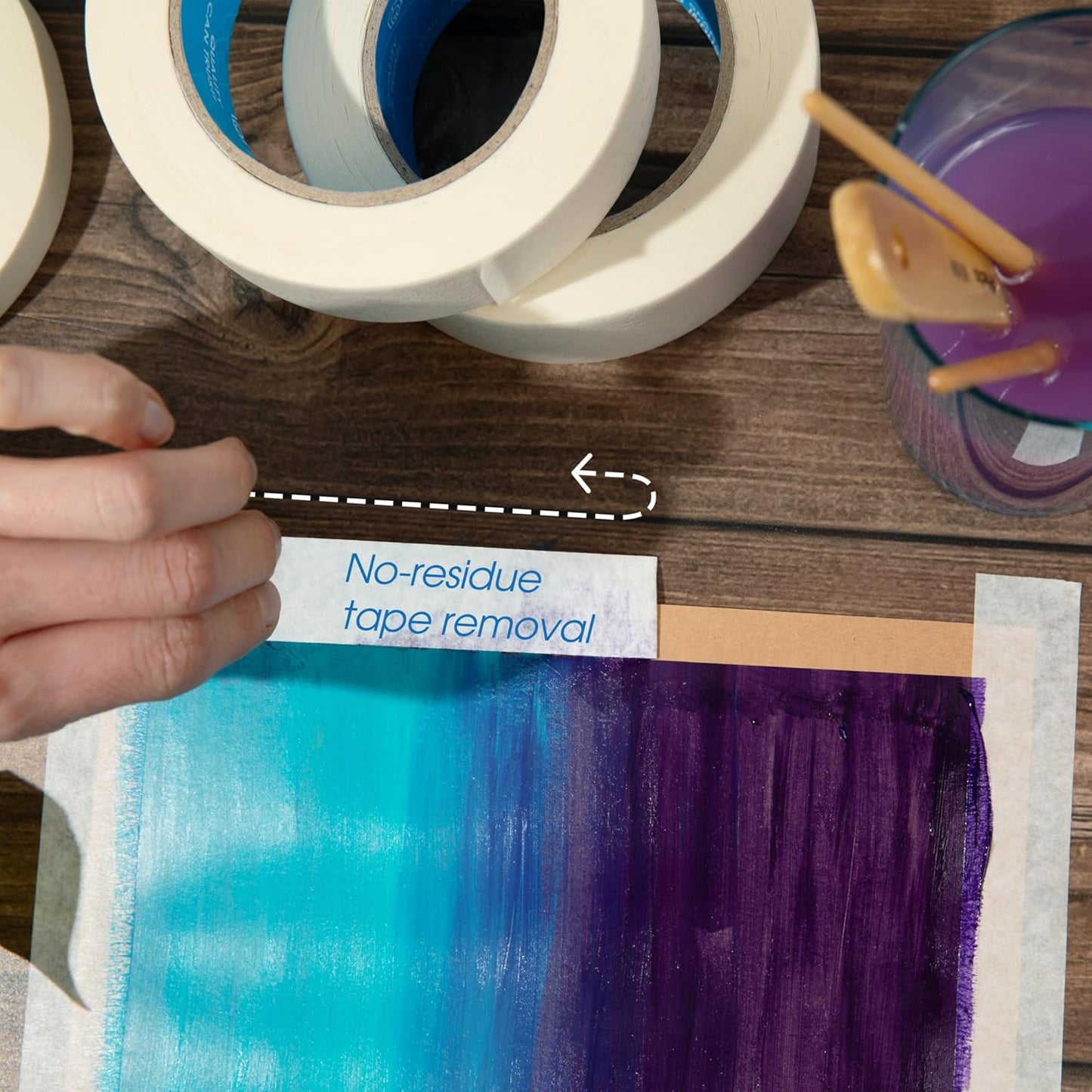 Spartan Industrial - 2" X 60 yd Wide Masking Tape for Painting, Drafting, Labeling, and More - 6 Home and Office Tape Rolls, 5.5 Mil