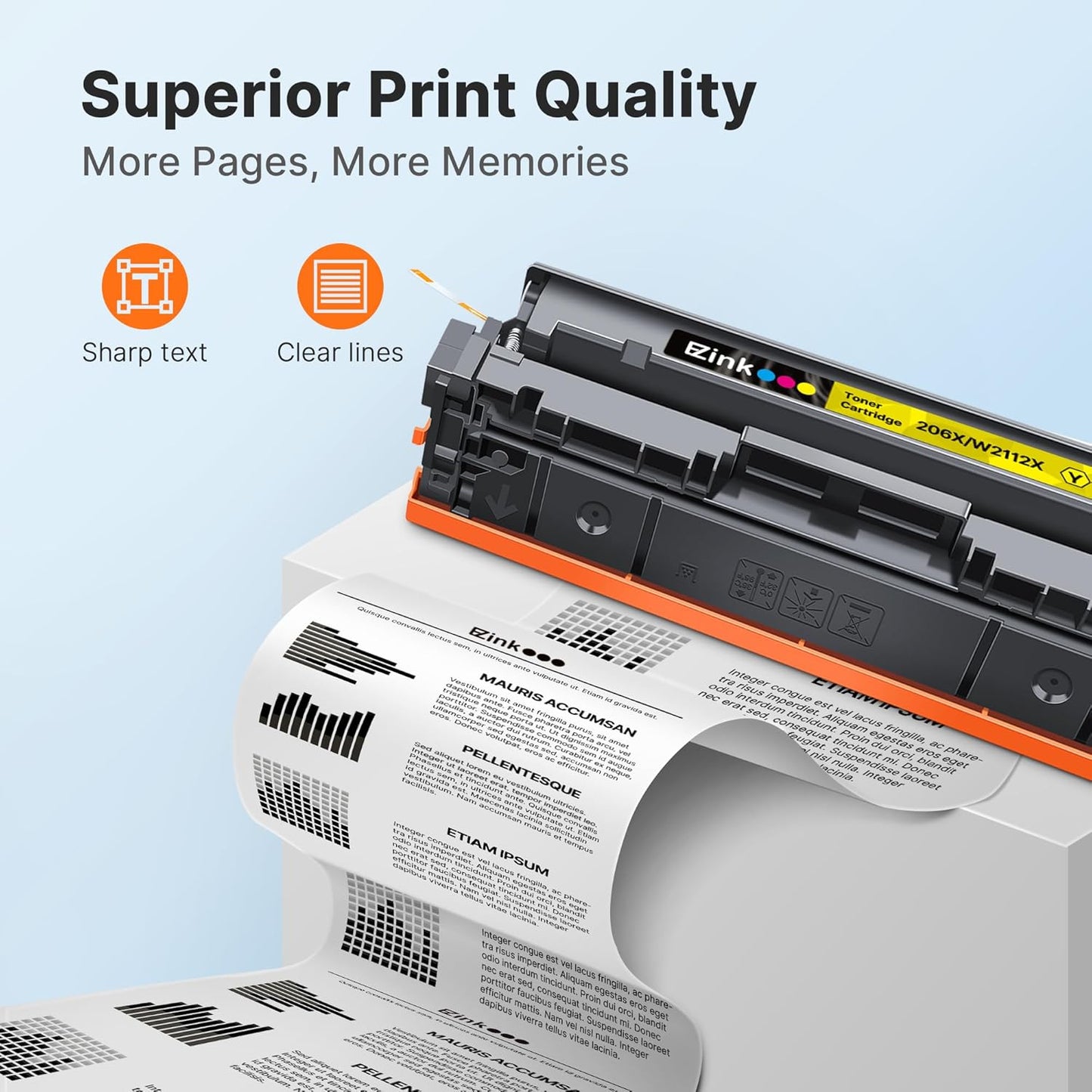 E-Z Ink 206X Toner Cartridges 4 Pack High Yield Compatible for HP 206X 206A W2110X W2110A to Use with HP Color Laserjet Pro MFP M283fdw M283cdw M283fdn M282nw M255dw M255nw M283 (with Chip -B/C/Y/M)