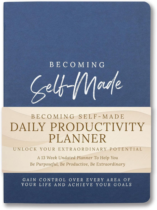 Undated Daily Planner for Men & Women - 90 Days of Productivity, Reflections, Self Care, Achieving Goals & Mindfulness - Journal with Daily To Do List, Prompts & Habit Tracking