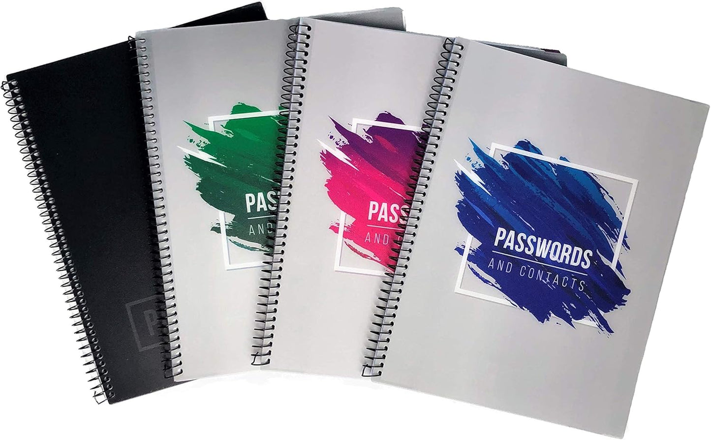 RE-FOCUS Password Book with Alphabetical Tabs 10"x7.5" Spiral Bound Credentials keeper Saves All Internet Login Details (Blue)