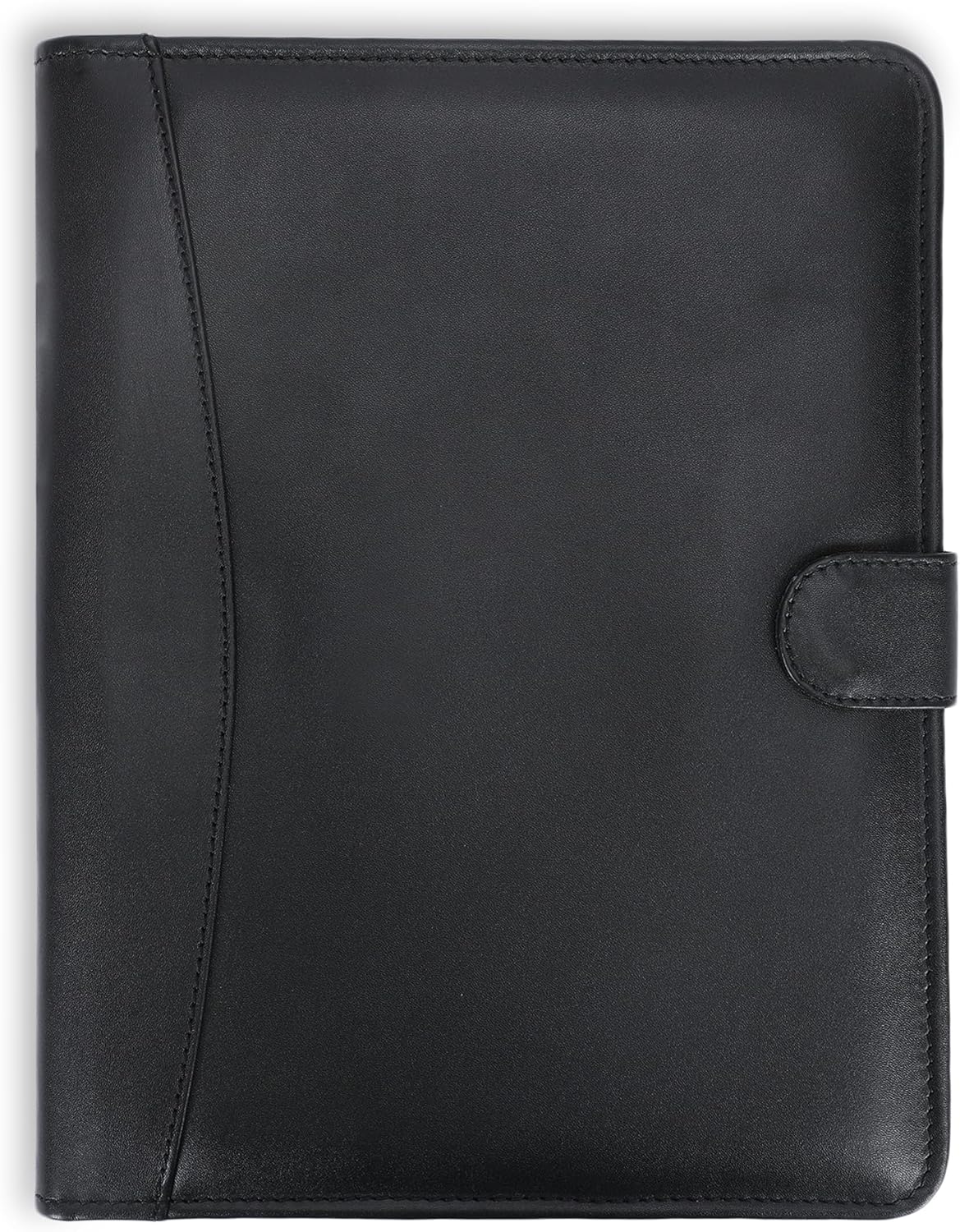 Leather Padfolio Legal Pad Portfolio Organizer | Handmade Executive Notebook Binder | Heavy Duty Full Grain Cow Hide Resume Interview Folio for Men Women, Rustic NoteBook Folder (Black)
