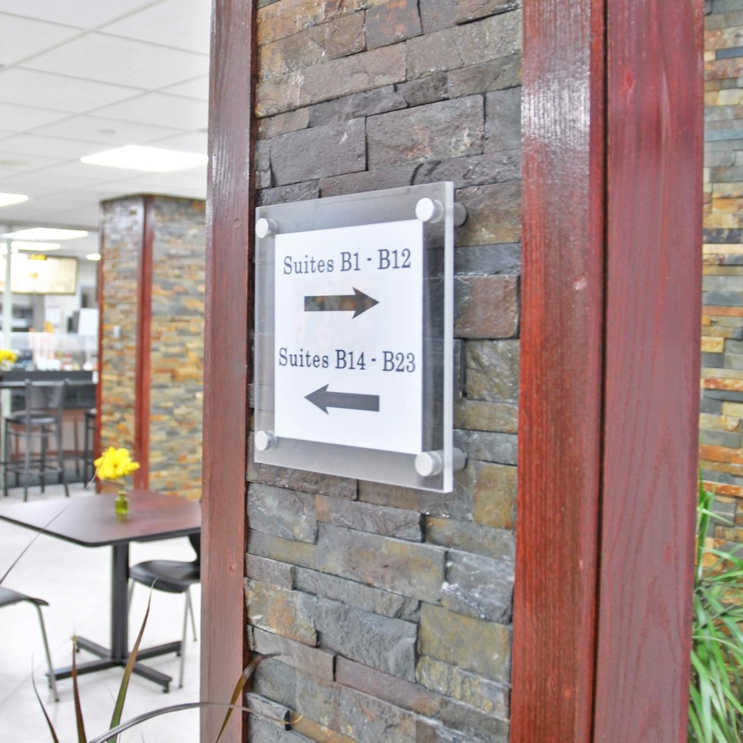 Azar Displays 105511 8.5" x 5.5" Standoff Sign Holder (Overall Size 12.5" x 9.5"), Silver