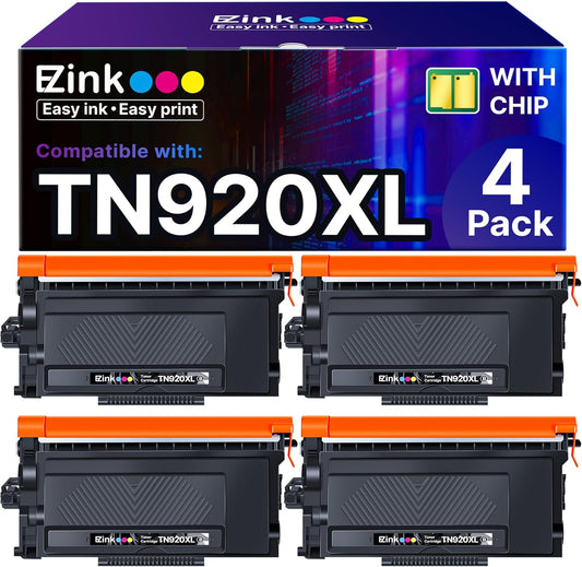 E-Z Ink TN920XL TN920 Toner Cartridge HL-L6210DW: Compatible for Brother TN-920XL TN-920 High Yield to Use with HL-L6210DW HL-L5210DW HL-L6210DWT HL-L5210DN HL-L5210DWT Printer (4 Black, with Chip)