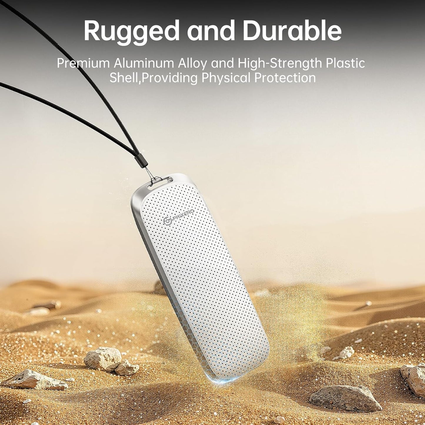 PHIXERO P10PRO External NVMe SSD 1TB, Up to 1050MB/s, USB 3.2 Gen2, Includes 2-in-1 USB C Cable, Portable Hard Drive for iPhone 15+/Android/Windows/Mac, White