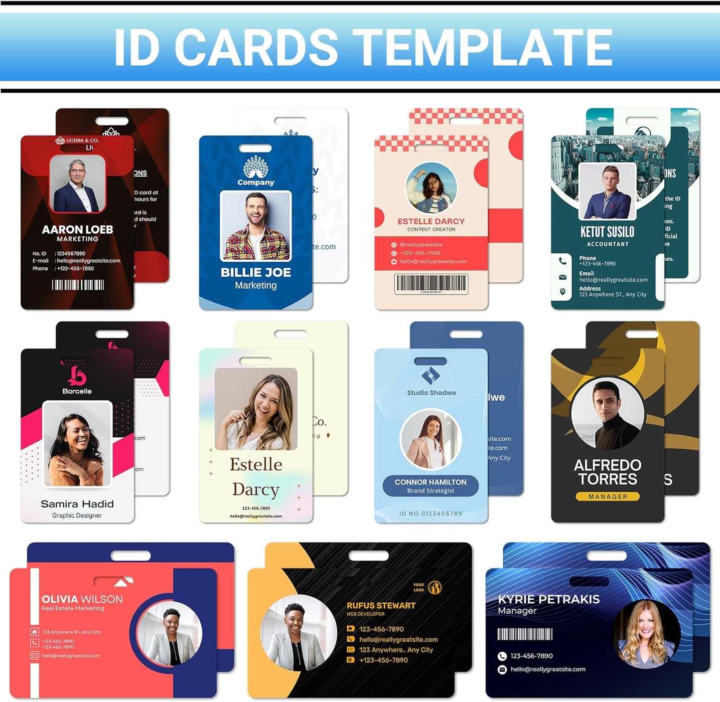 Custom Id Badge Custom Id Card Identification Badges Customizable Personalized Name Badge Customize Name Tag Photo Logo Employee Work Office Volunteer Customized Personal (Vertical-5)