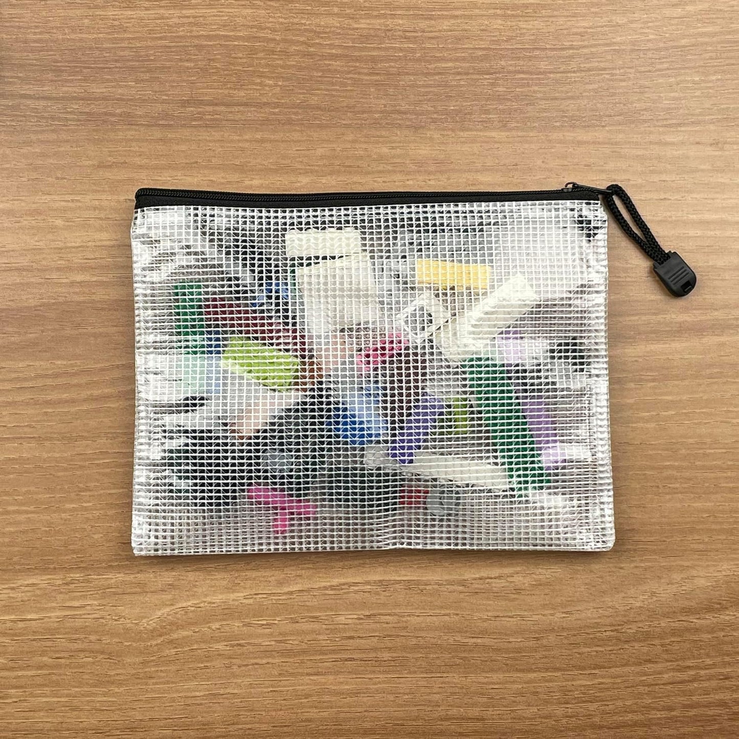 Oaimyy-A6(4.5"x 6.5",12 Pcs),Plastic Mesh Zipper Pouch Document Folders Bag Zip File Folders for School Office Supplies, Travel,Puzzles Games Organizing Storage-Black