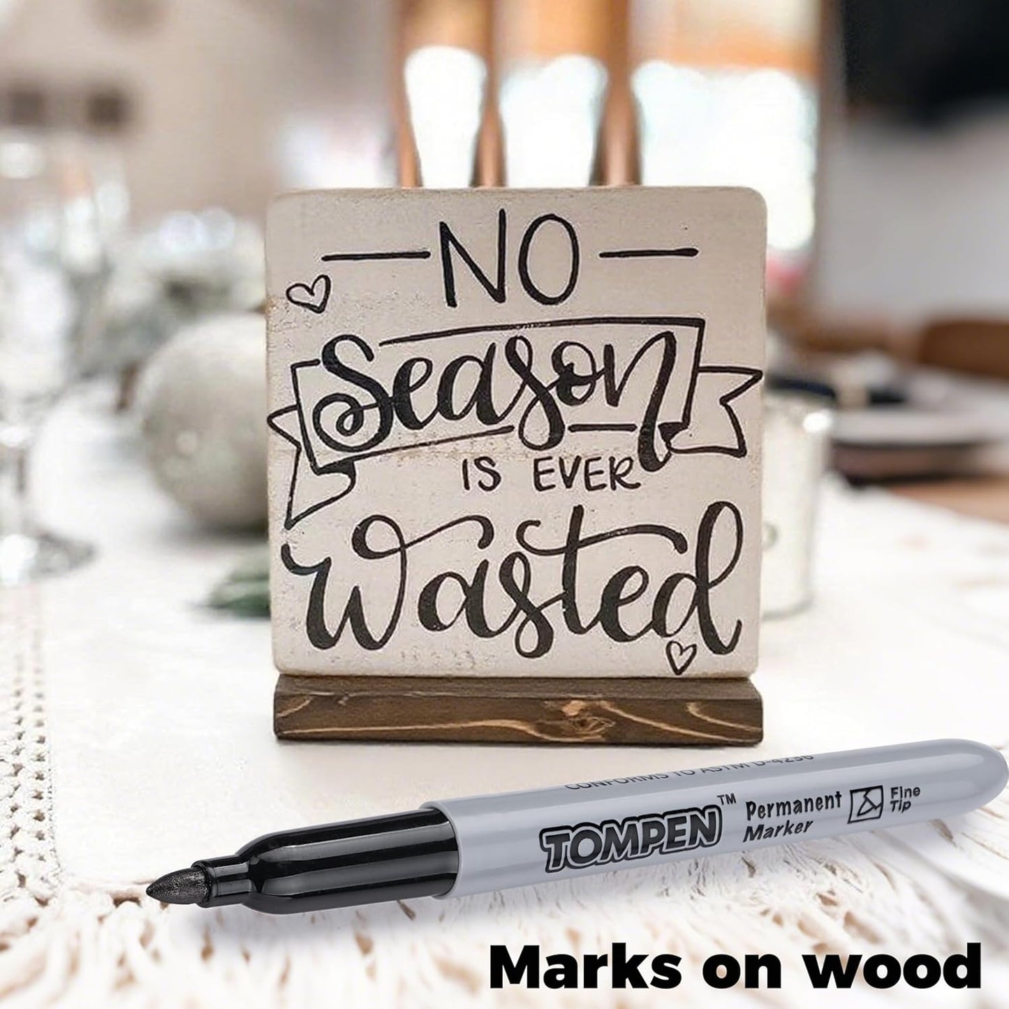 Black Permanent Markers,Fine Tip,160 Pack Bulk,Waterproof Permanent Marker Pens with Quick Drying on Wood,Plastic,Paper,Metal,Mirror for Office School Classroom Home