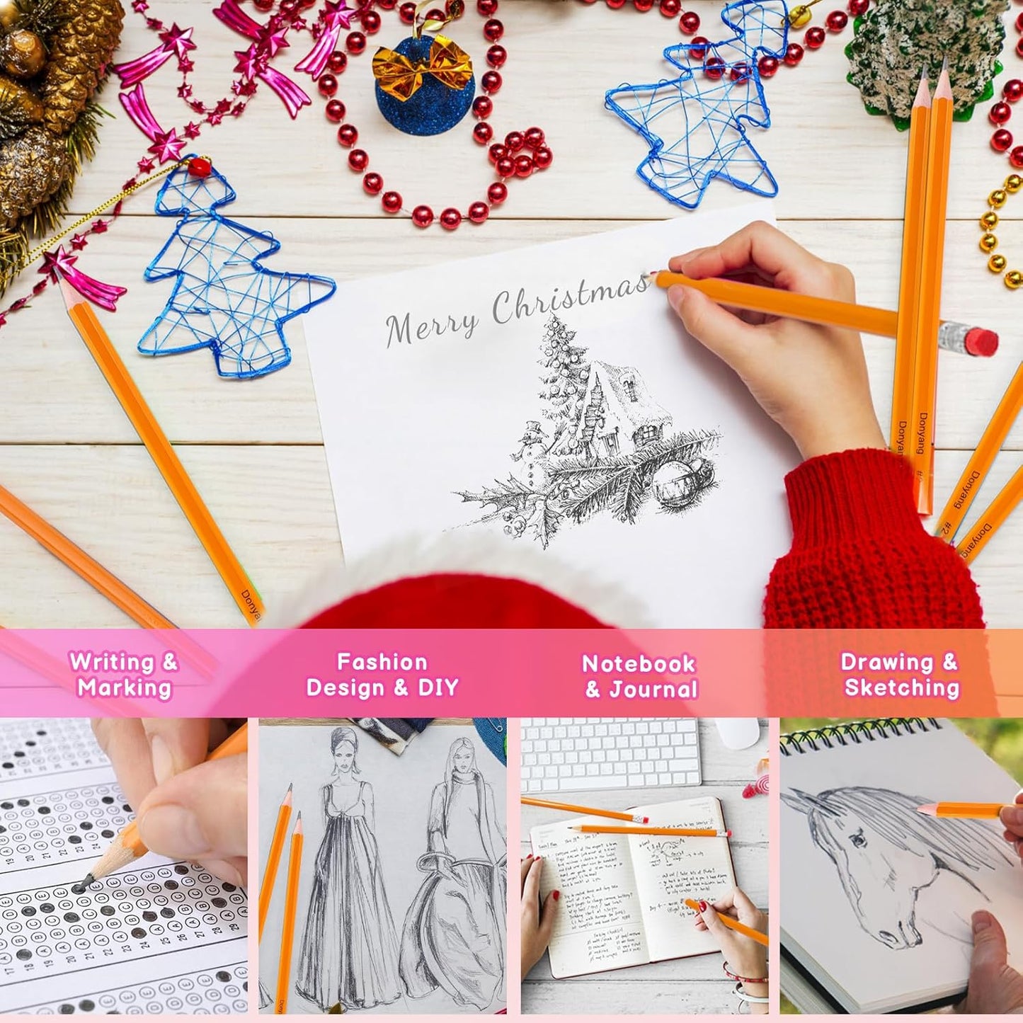 Back to School Supplies, 1200 Pack #2 HB Pencils Bulk, Pre-Sharpened No 2 HB Yellow Pencils with Erasers for Writing Drawing and Sketching,School Classroom Office Teacher Supplies for Kids and Adults