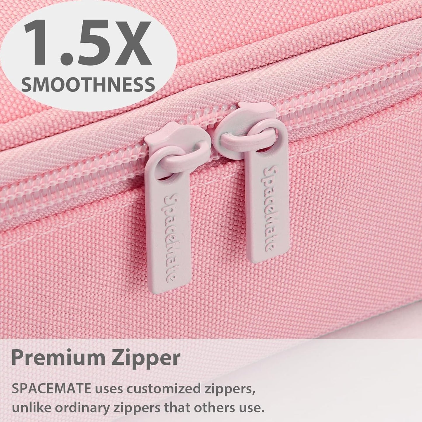 Pencil Case Pouch Box Bag School Supplies Girls Boys Kids, Cute Preppy Stuff Large Big Capacity Aesthetic Pen Organizer, Back to College Stationary, Light Pink, Standard Stlye, 1800ml