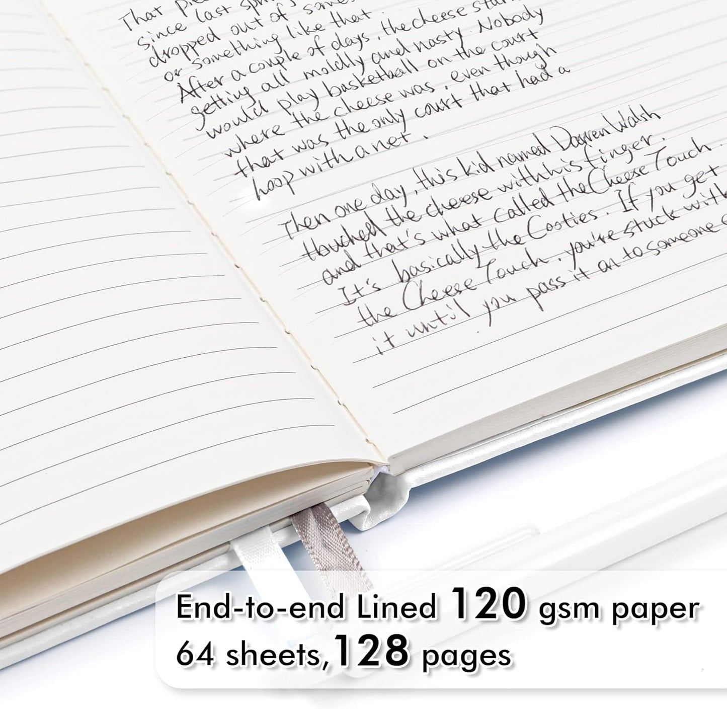 feela 12 Pack Notebooks Journals Bulk, Hardcover Notebook Classic Ruled Lined Journals with Pen Holder for Women Girls School Business Supplies, with 12 Black Pens, 120 GSM, 5.1”x8.3”, A5, White