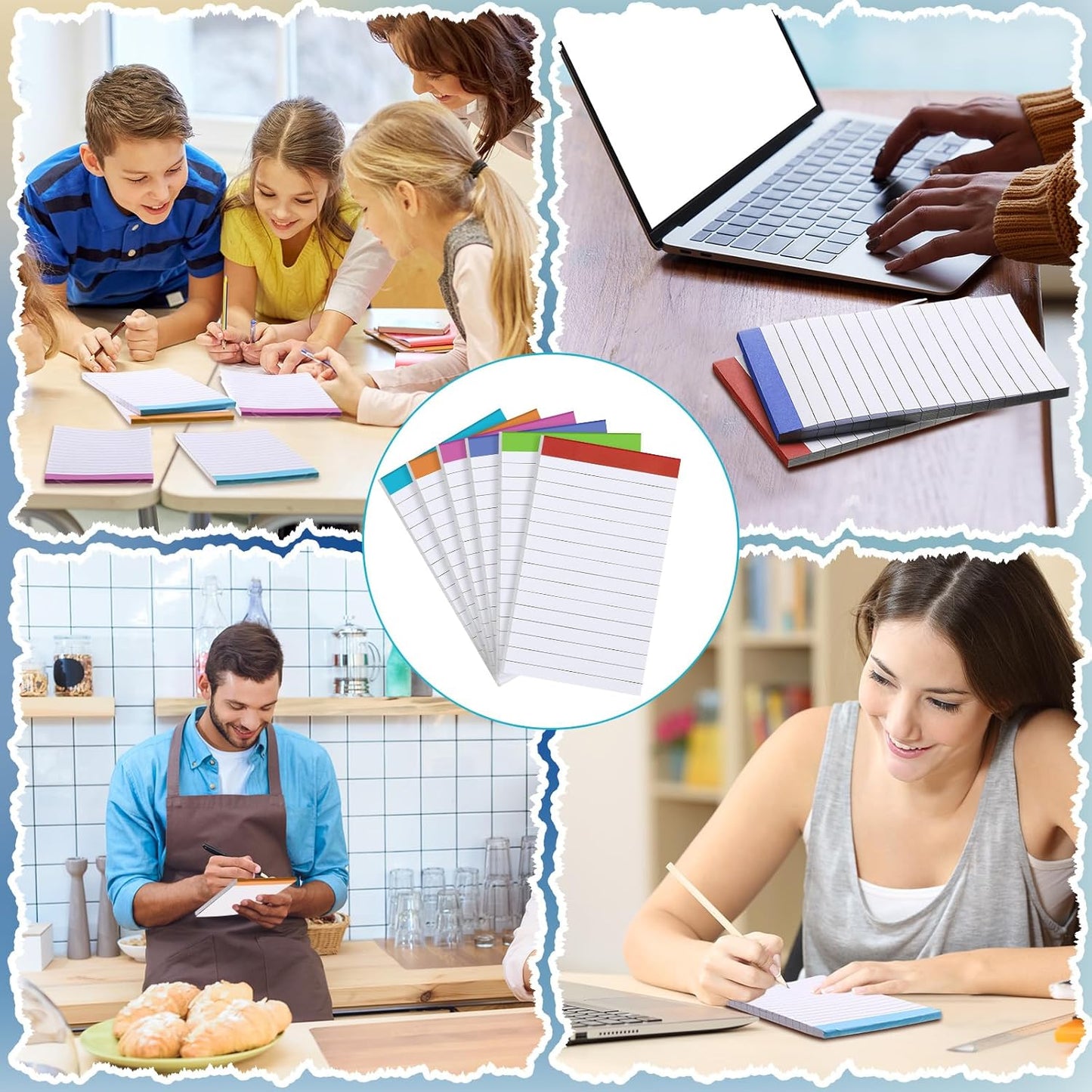 Colarr 24 Pack Legal Pads 3 x 5 Inches Lined Notepads 50 Sheets Wide Ruled Writing Pads for School College Office Business