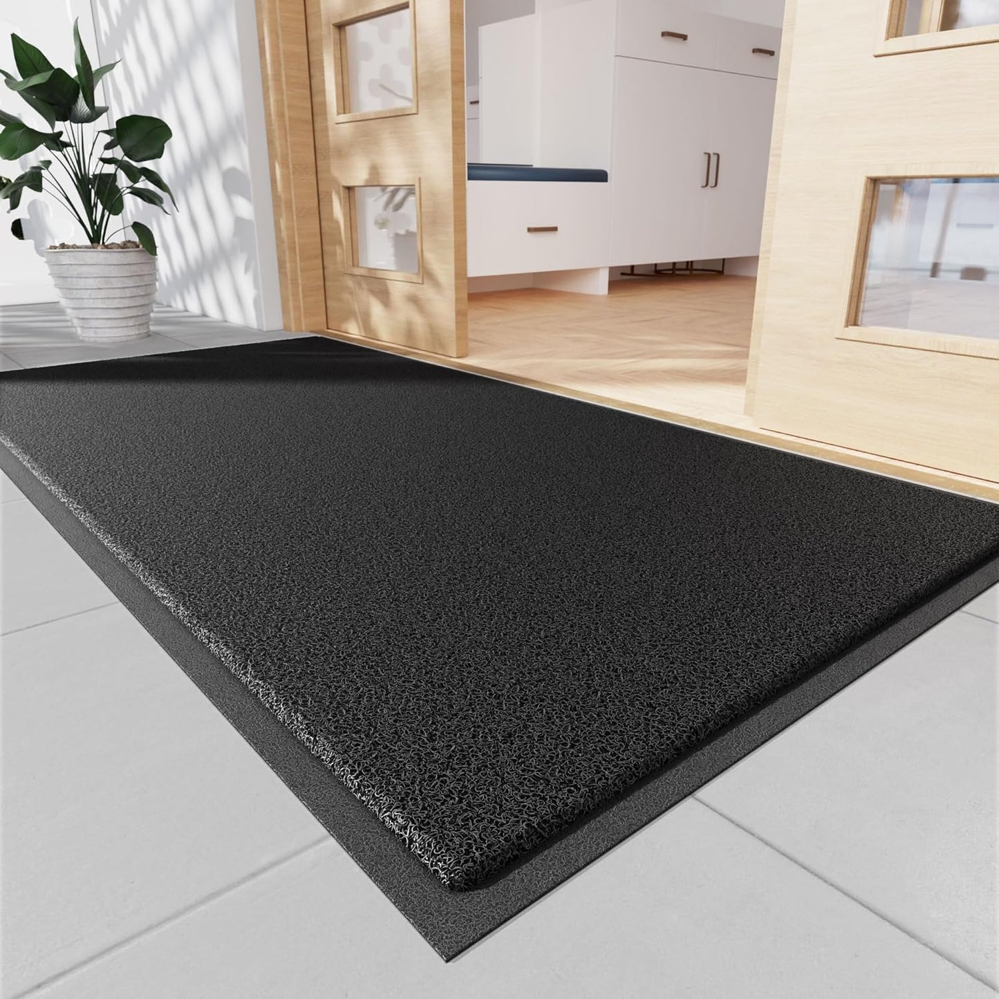 Sturdy Front Door Mat, 72" x 36" Heavy Duty Indoor Outdoor Doormat for Entryway, Fade Resistant, Waterproof Low Profile Entry Mat, Non Slip Welcome Mat for Outside Entrance, Patio, Home