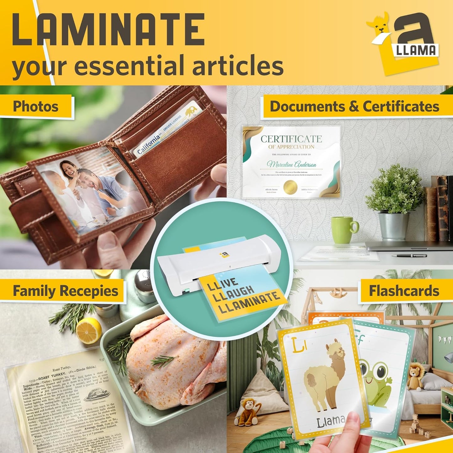 Thermal Laminating Pouches 9” x 14.5”, 5 Mil Thick, 20 Pack, Suited for Legal Size Laminating Sheets 8.5 x 14