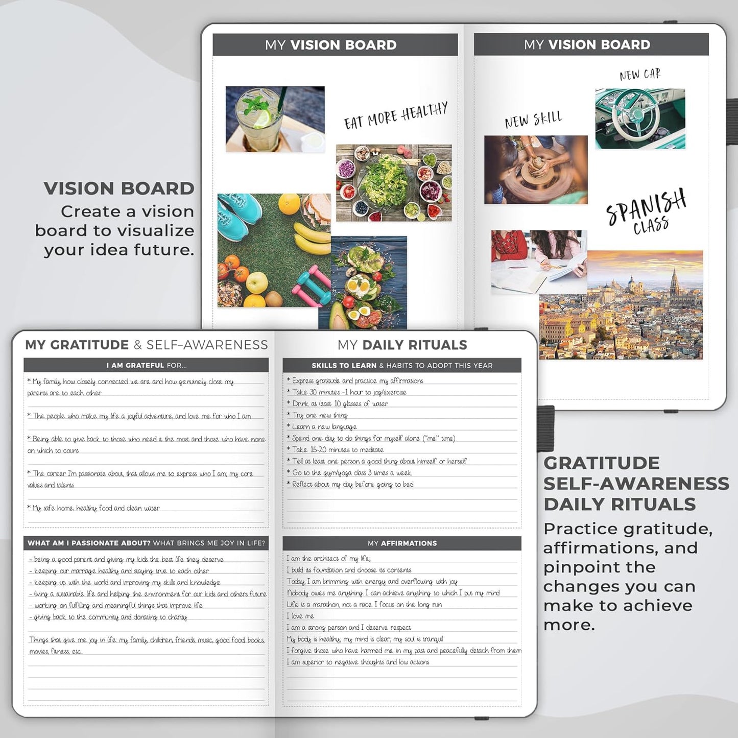 Clever Fox Planner – Undated Weekly & Monthly Planner for Productivity, Time Management & Goals – Organizer Journal – A5 (Silver Black)