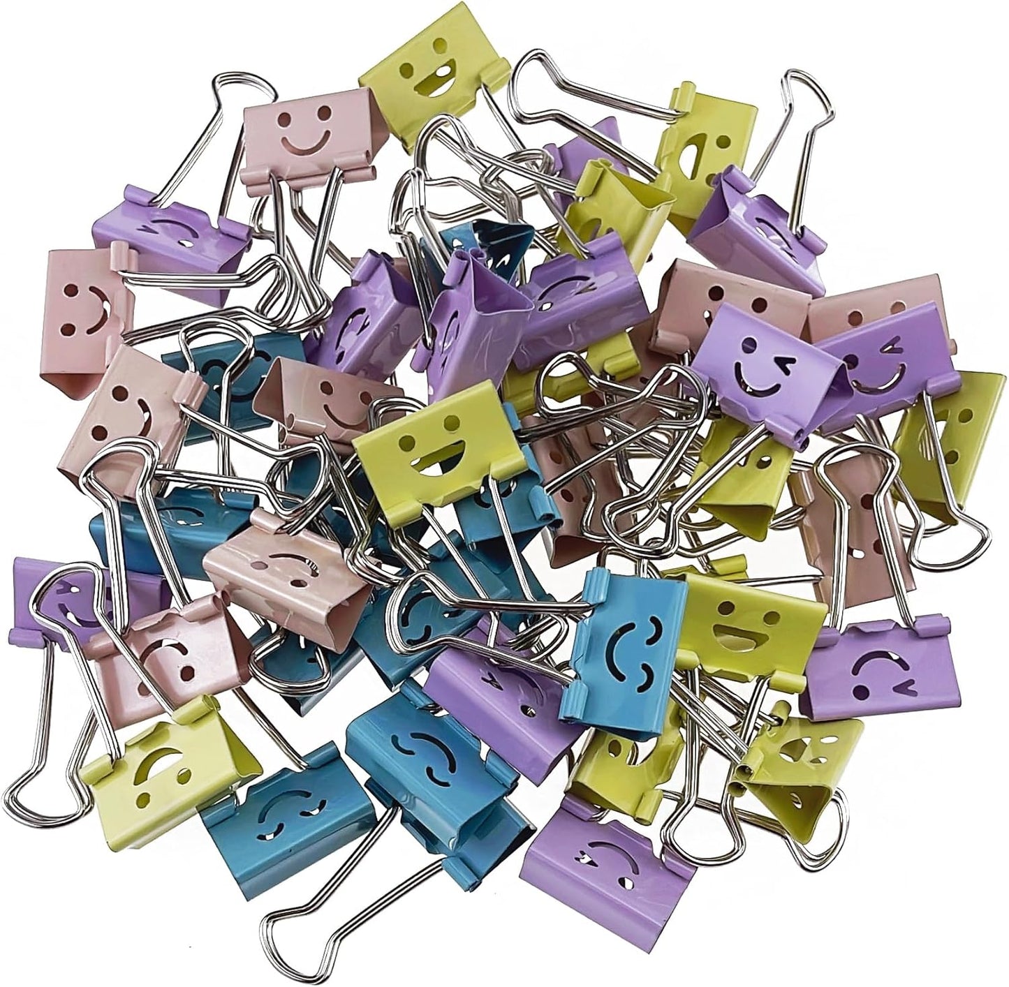 Cute Binder Clips(1 inch/25mm), 48Pcs, Colored Binder Clips, Binder Clips Medium Size, Color Binder Clips, Clips, Paper Clips, Binder Clip, Clips for Paperwork, Office Clips