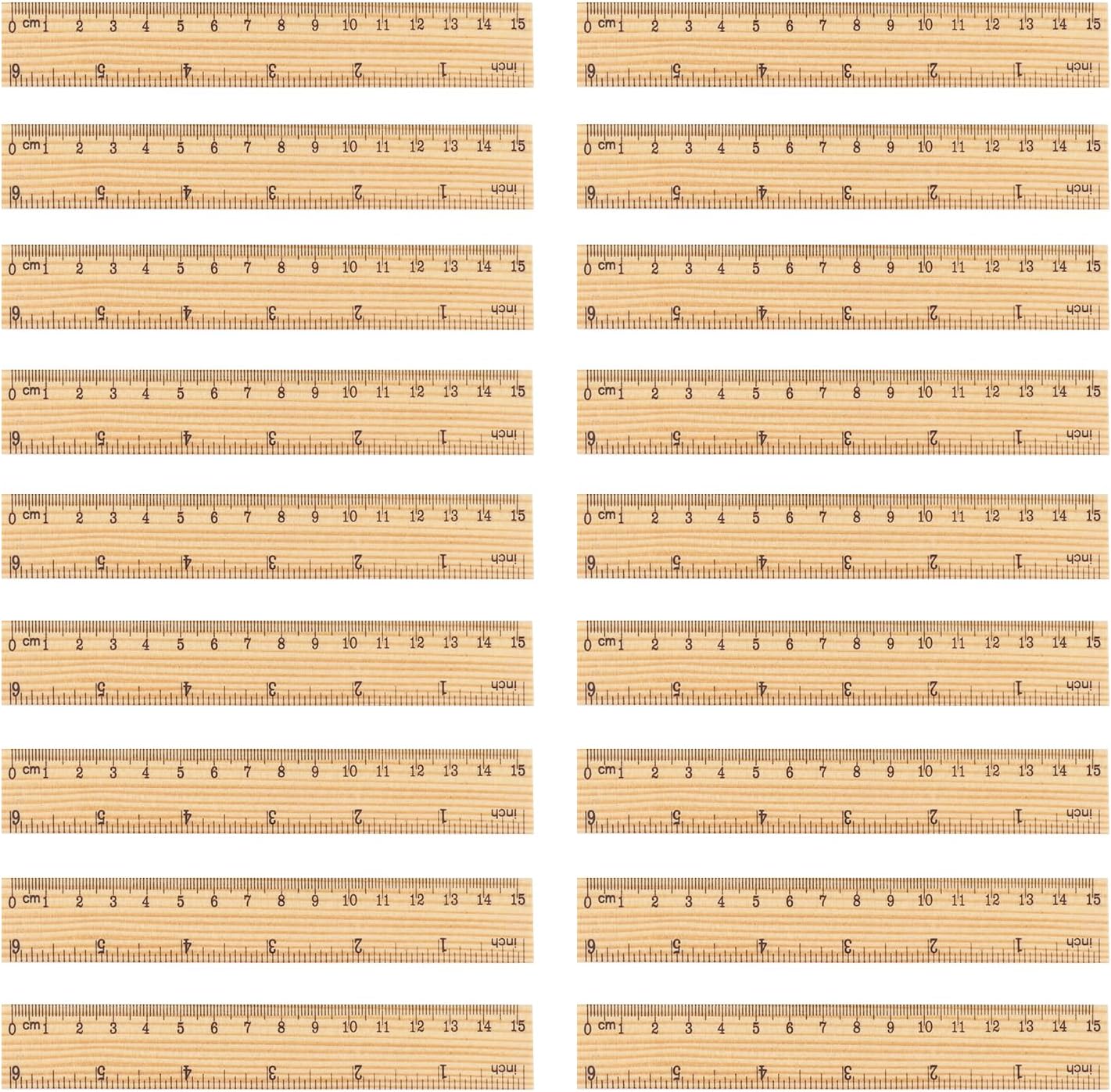 288 Packs Wooden Rulers, 6 Inch Double Sided Wood School Ruler for Home, Student, Office Use, 2 Scale,by, GNIEMCKIN.