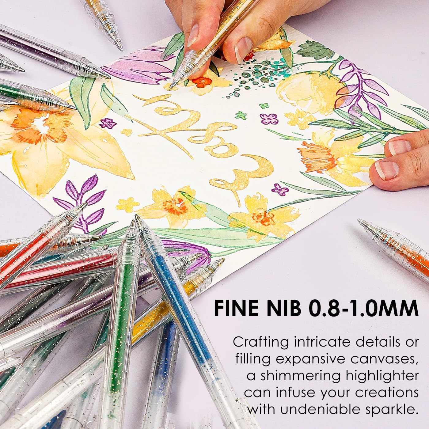 Grabie Glitter Pens (18 Colors Retractable Glitter Gel Ink Pens New)