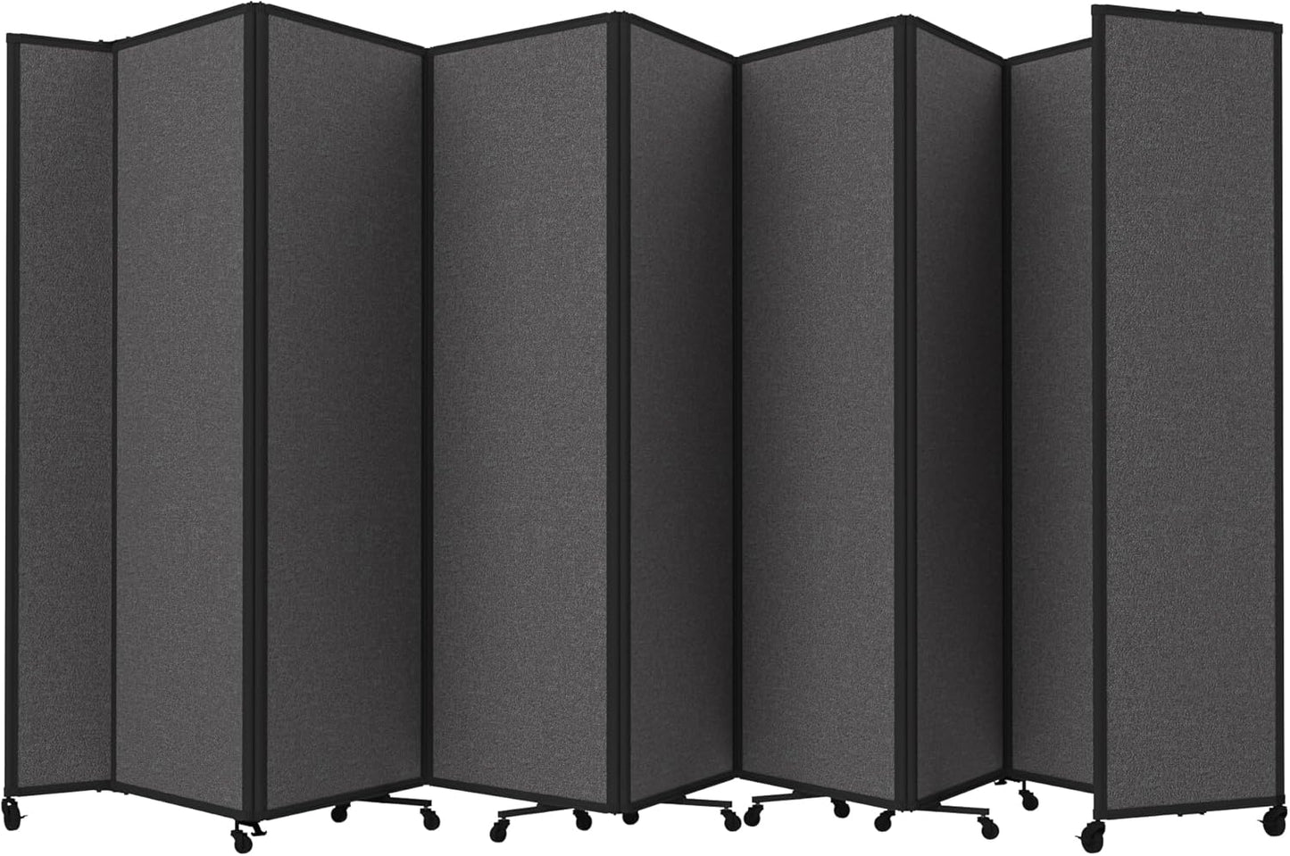 Versare Room Divider 360 Portable Wall Partition | Folding Panels | Large Freestanding Divider | Locking Wheels | Temporary Room Separator