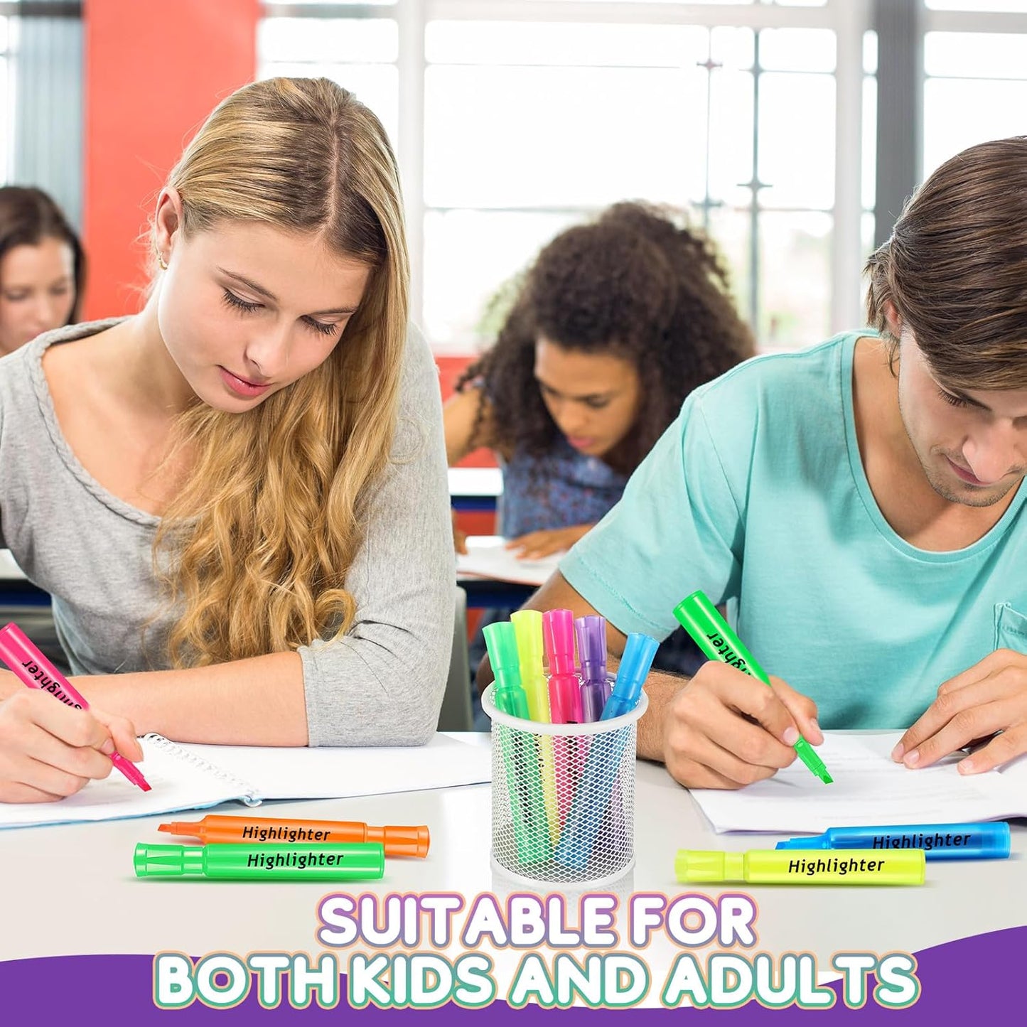 Qilery 30 Pack Highlighters Bulk, Tank Style Chisel Tip Highlighters Markers Quick Drying for Kids and Adult Coloring, Classroom Home Office School Supplies (Multicolored)