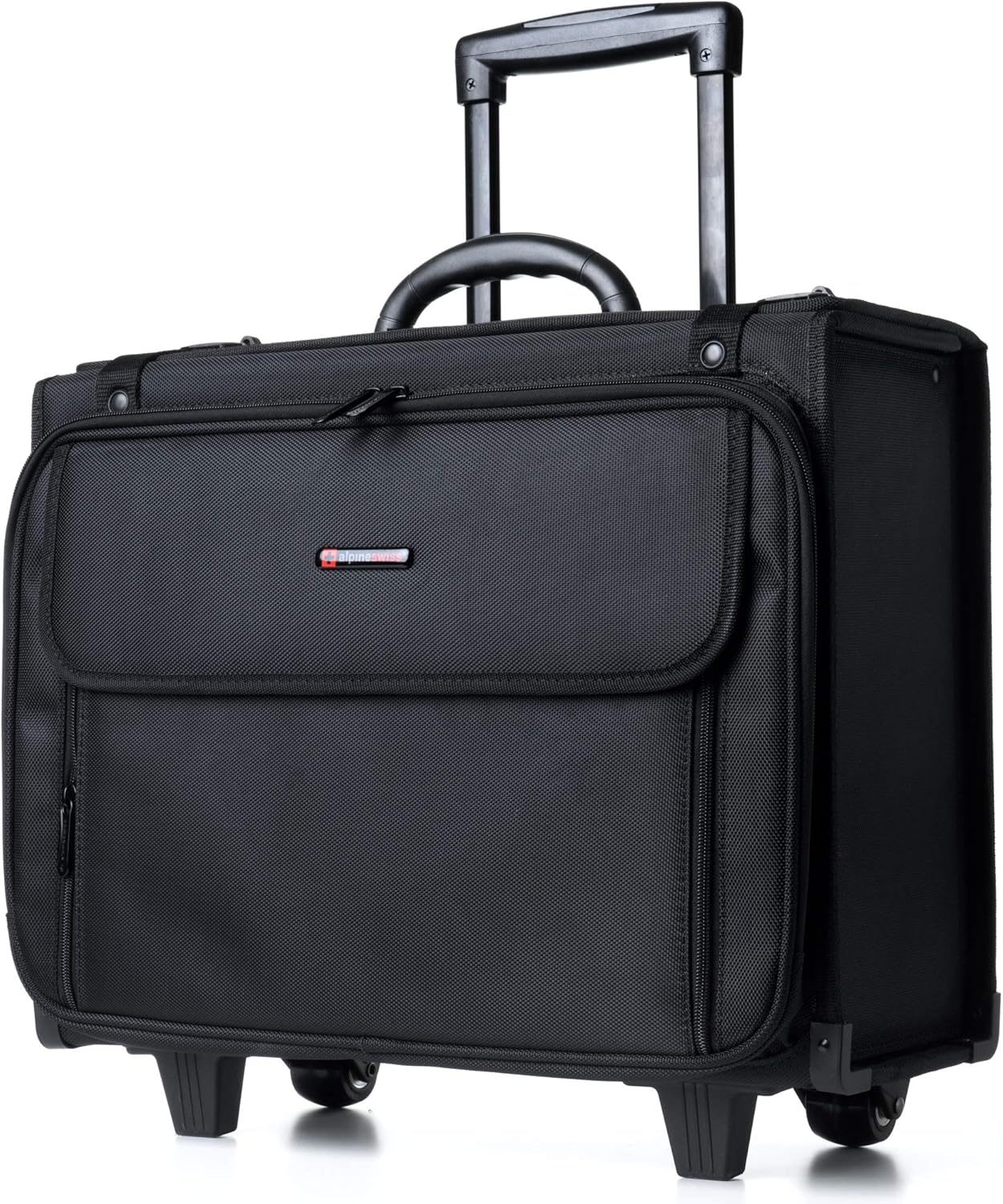 Alpine Swiss Rolling Briefcase | Laptop Bag For Men & Women | Hard Side Catalog Case on Wheels | Legal Size File Dividers | Lawyers Attache Case | Carry-On Overnight Business Travel Bag