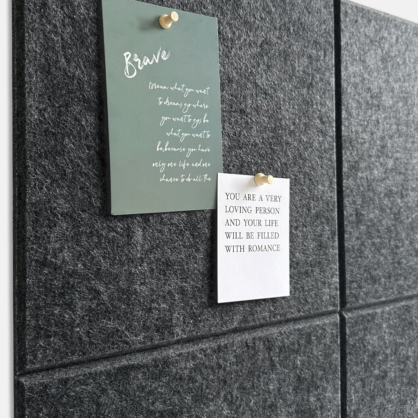 Large Cork Board for Office Wall Decor,48"x36"-12 Pack Felt Wall Tiles with Safe Removable Adhesive Tabs, 1/2" Thick, Felt Bulletin Board Pin Board Cork Boards for Walls - Dark Grey