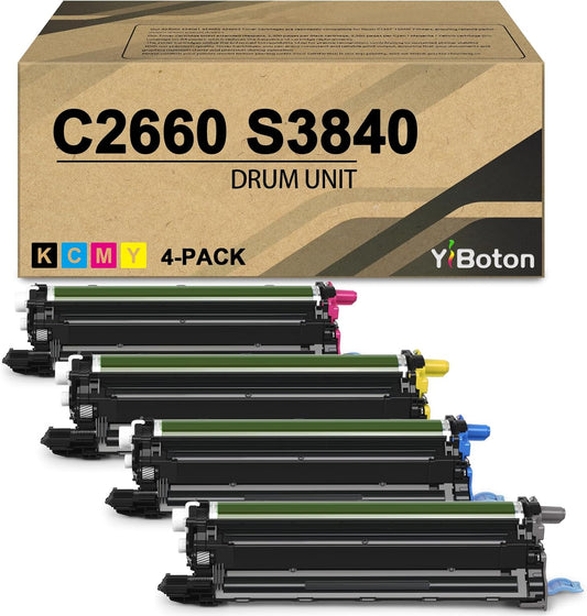 TWR5P C2660 S3845 S3840 331-8434 Imaging Drum Cartridge Compatible for Dell C2660dn C2665dnf C3760n C3760dn C3765dnf S3840 S3840cdn MFP S3845cdn Color Printer Drum(60,000 Page)