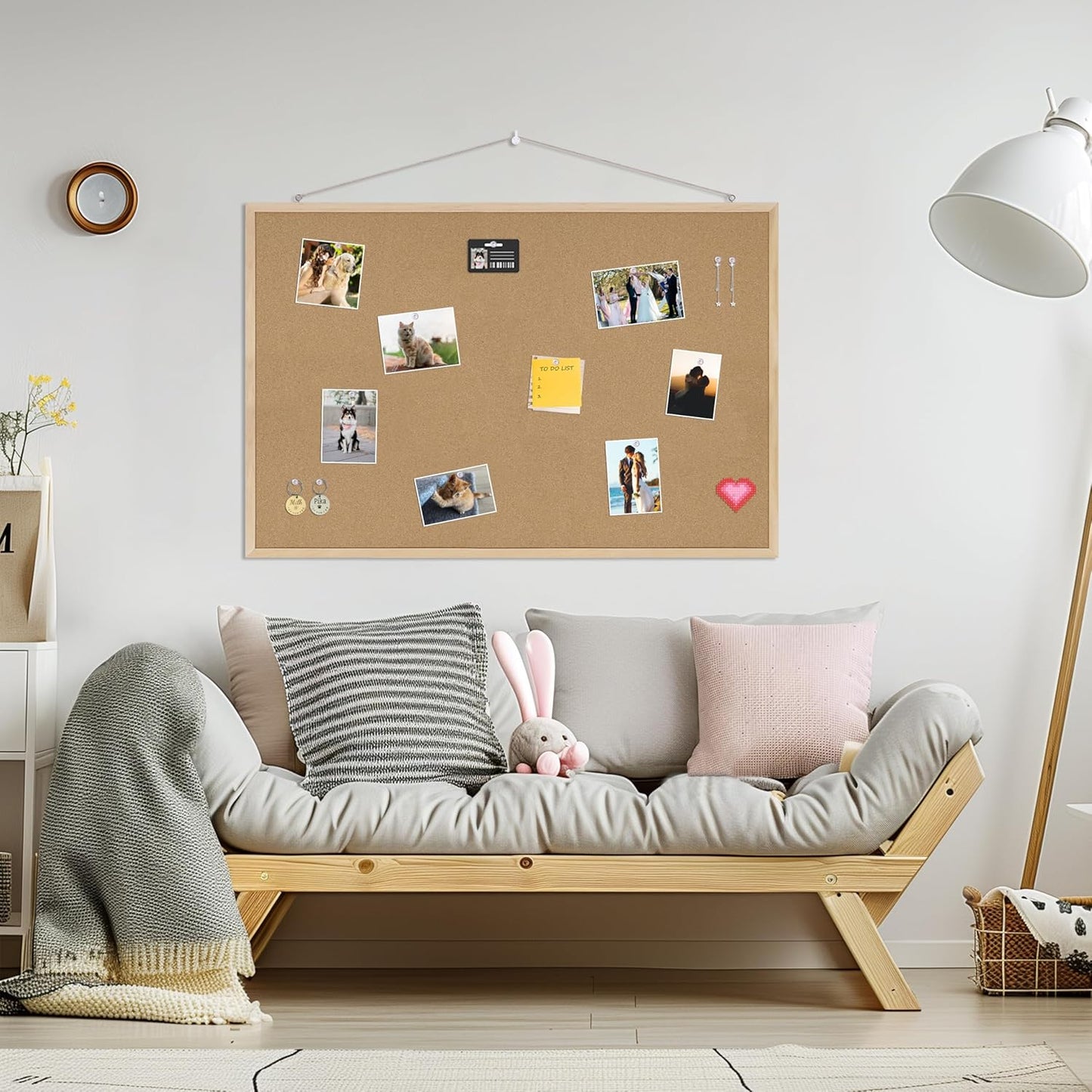 Cork Board Bulletin Board,36x24 Cork Board for Office with Pin Oak Wood Boards,Message Board or Vision Board Decoration.