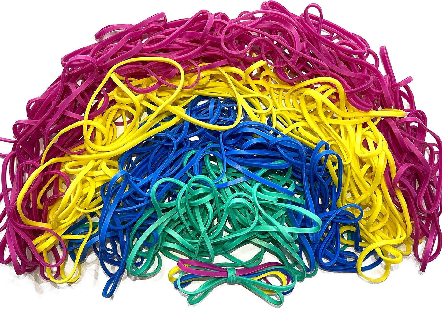 Rubber Bands, Size 33 (3 1/2" x 1/8'') Colorful Natural Rubber Band, 33 Colored Heavy Duty Elastic Office Supplies Rubber Bands for Office Files Bank Paper Bills Money Home School, 1/4 Pound Bag