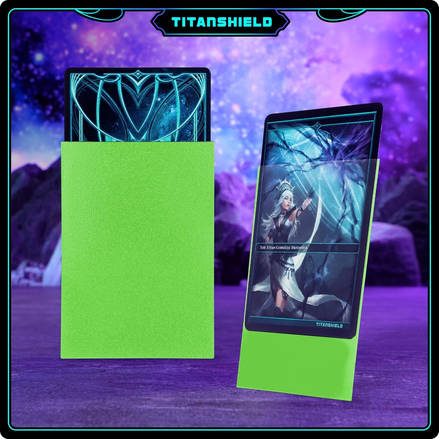 TitanShield (150 Sleeves/Slime Green) Standard Size Board Game Trading Card Sleeves Deck Protector for MTG, Dropmix