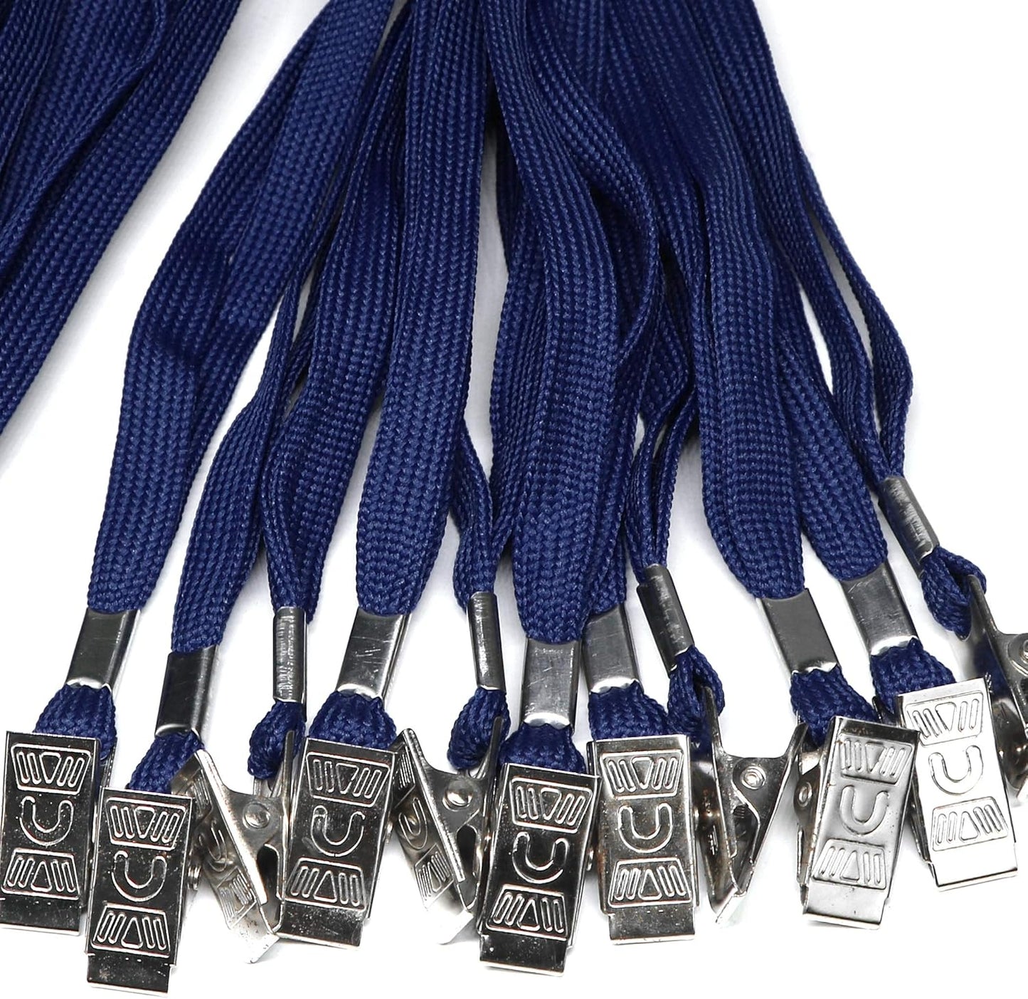 Ollain Badge Lanyards Neck Bulk Cruise Lanyards Lanyard with Clip for ID Card Name Tags Badge Holders (Navy Blue, 100 Pack)