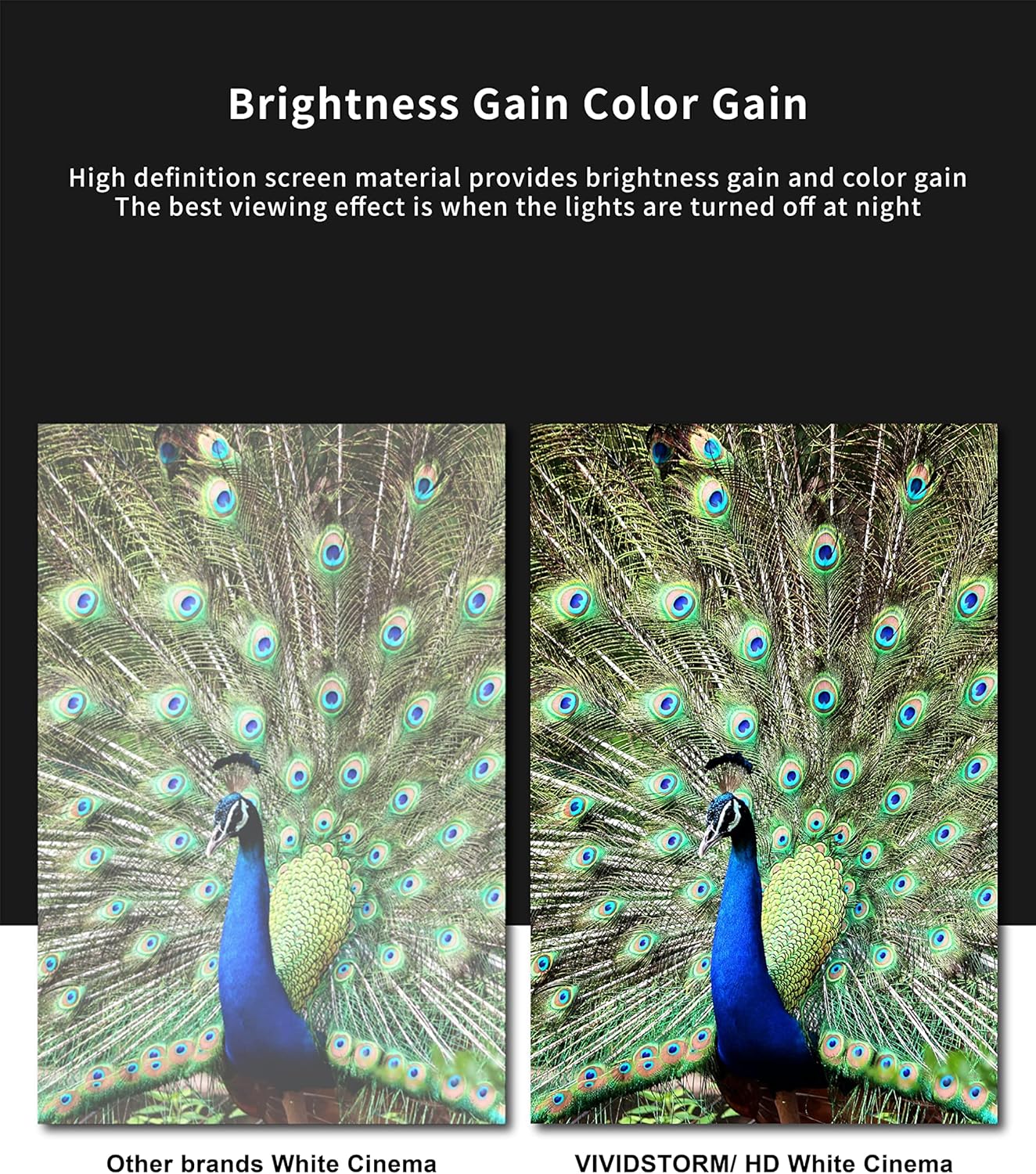 VIVIDSTORM-4K Movie Projector Screen S 120 Inch Sound Transparent Perforated Floor Rising White Fabric 4k HD Ready Home/Movie Theatre Work with Normal Throw Projector, VSDSTPW120H