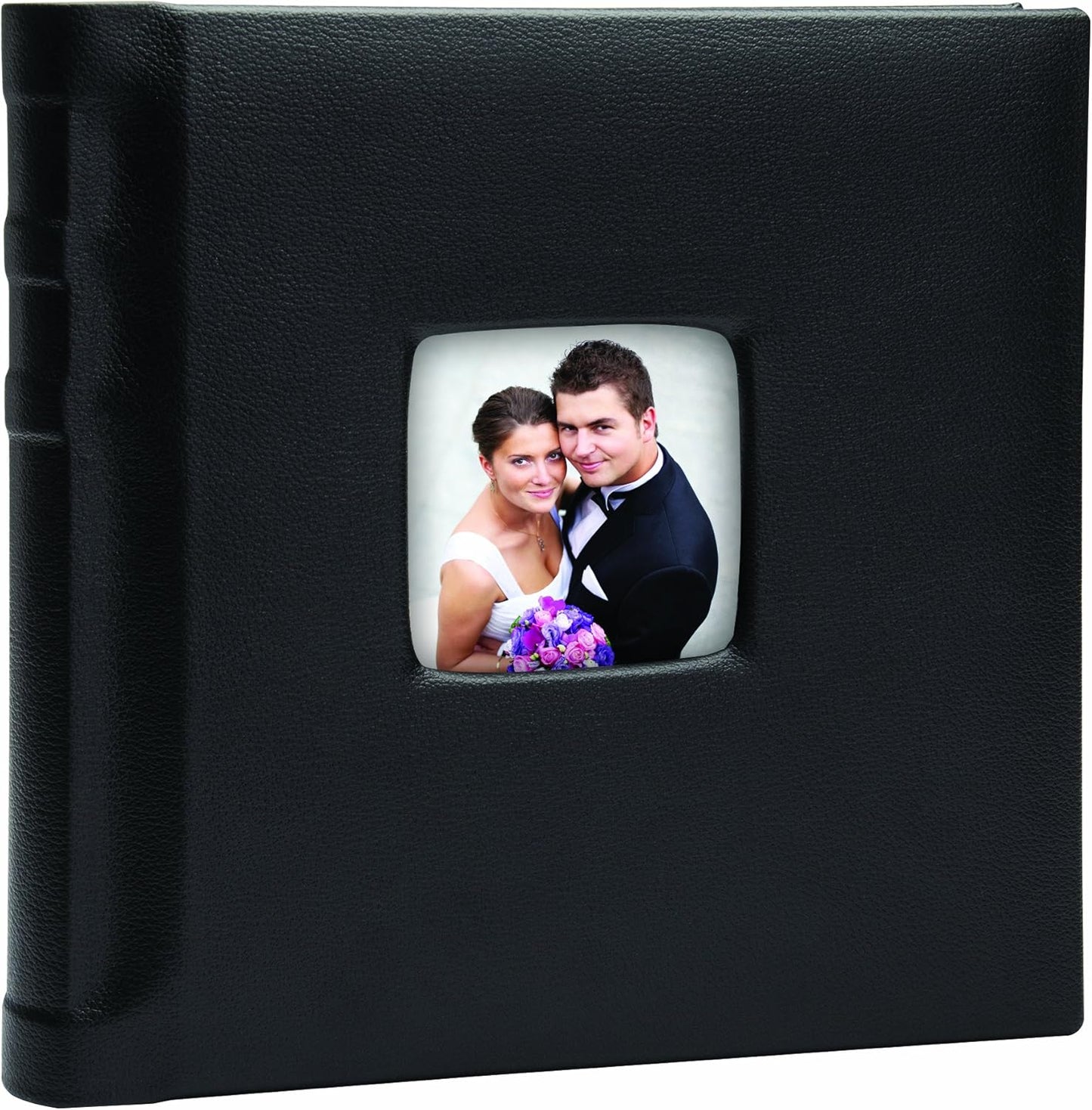 Neil Enterprises Inc. 8" x 8" Black Leather Self-Stick Photo Album - Holds 20 Photos