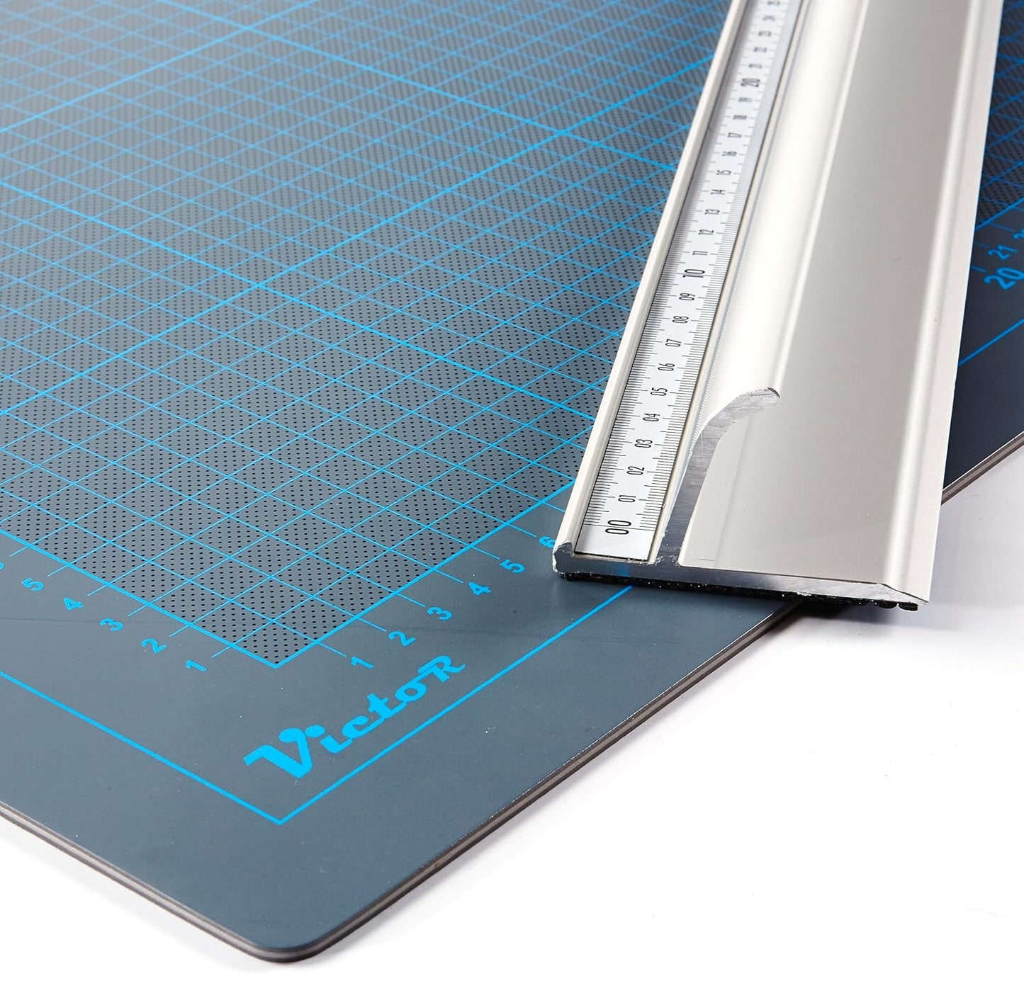 Victor 30-Inch Professional Aluminum Safety Ruler with Finger Guard Edge and Non-Slip Base - Great for Precision Cutting and Projects - Heavy-Duty Cutting Ruler for Safe Use