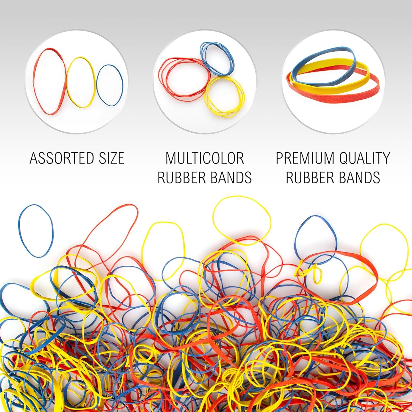 Colored Rubber Bands - 1lb Total (2 Pack of 0.5 lb) Large Rubber Bands Assorted Size and Color for Office Supplies, Arts & Crafts or DIY Projects - Multipurpose Color Elastic Bands Assortment