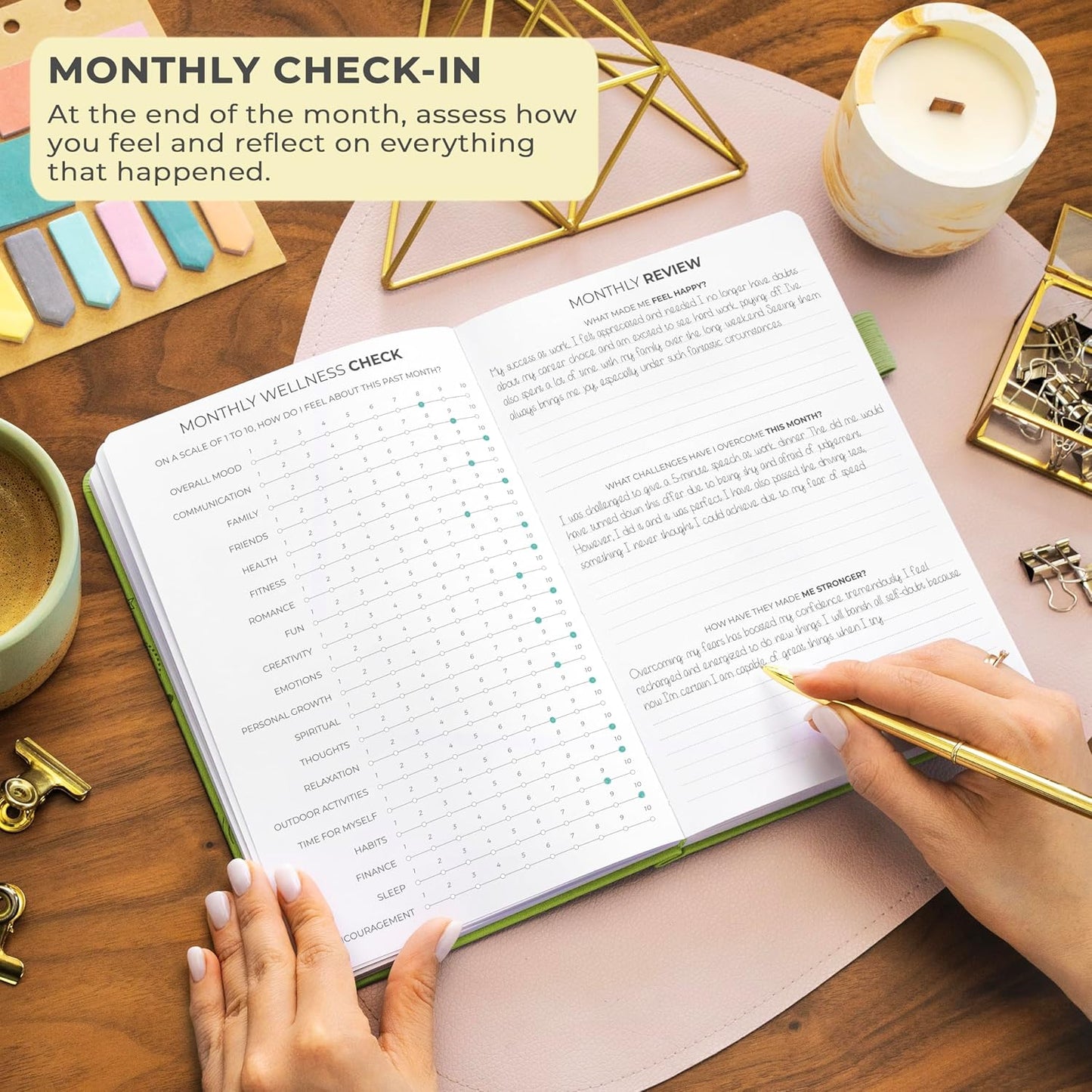 Clever Fox Gratitude Journal – Happiness, Positivity & Affirmation Daily Journal – Inspirational Daily Notebook – 3 Months, A5 (Spring Green)