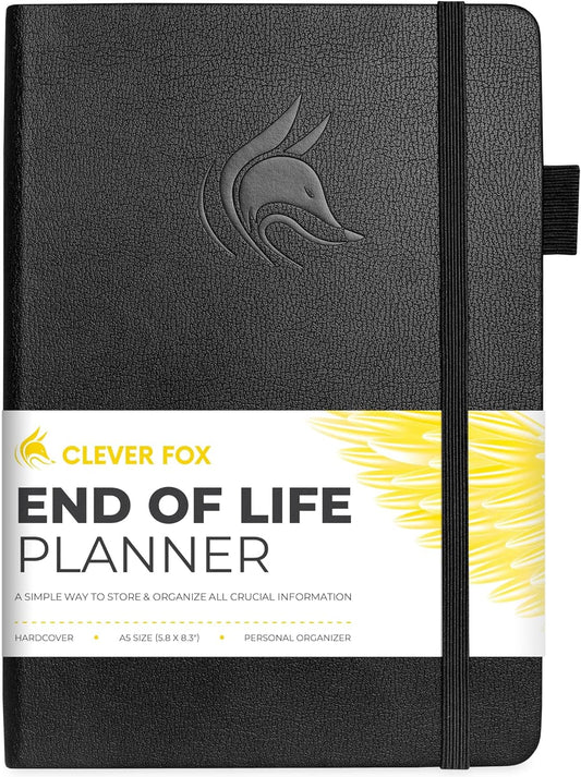 Clever Fox End of Life Planner – Final Arrangements Organizer for Beneficiary, Will Preparation, Last Wishes & Funeral Planning, A5 (Black)
