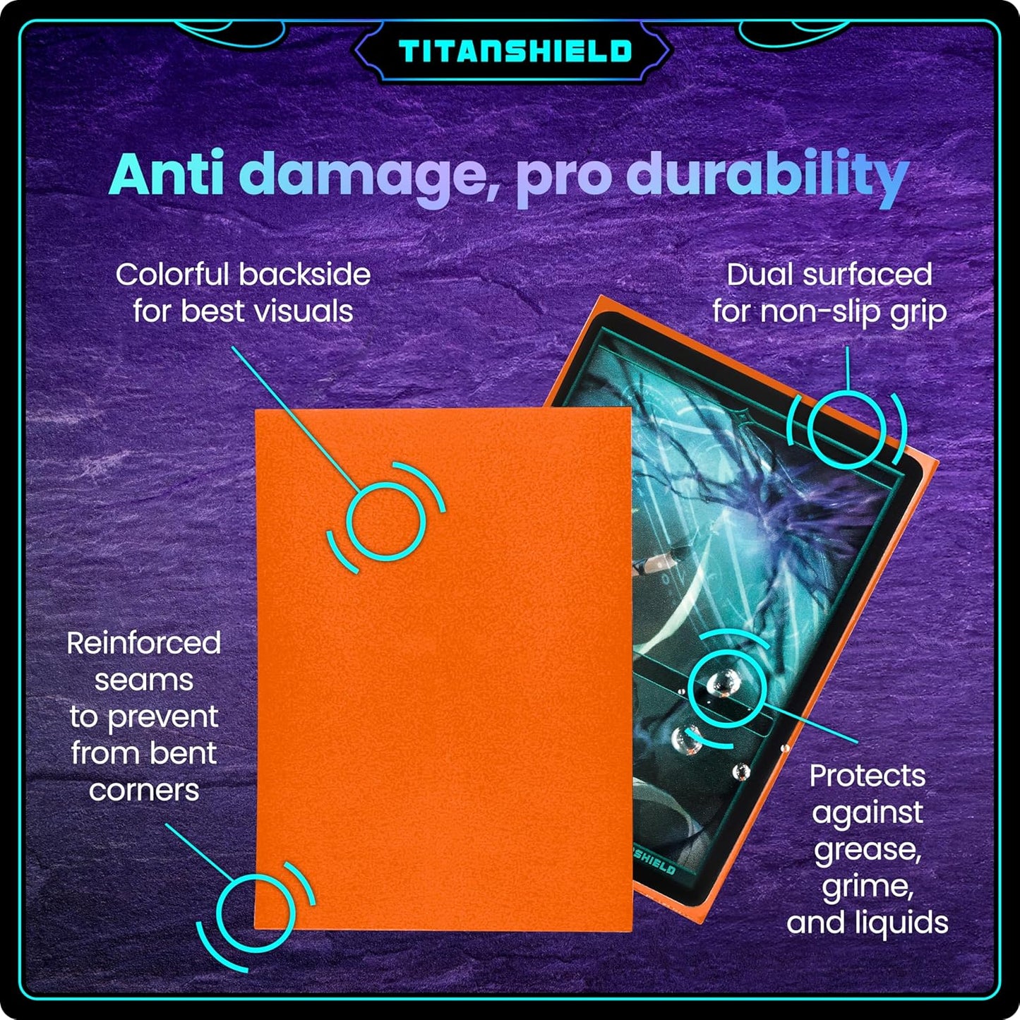 TitanShield (150 Sleeves/Ember Orange) Standard Size Board Game Trading Card Sleeves Deck Protector for MTG, Dropmix