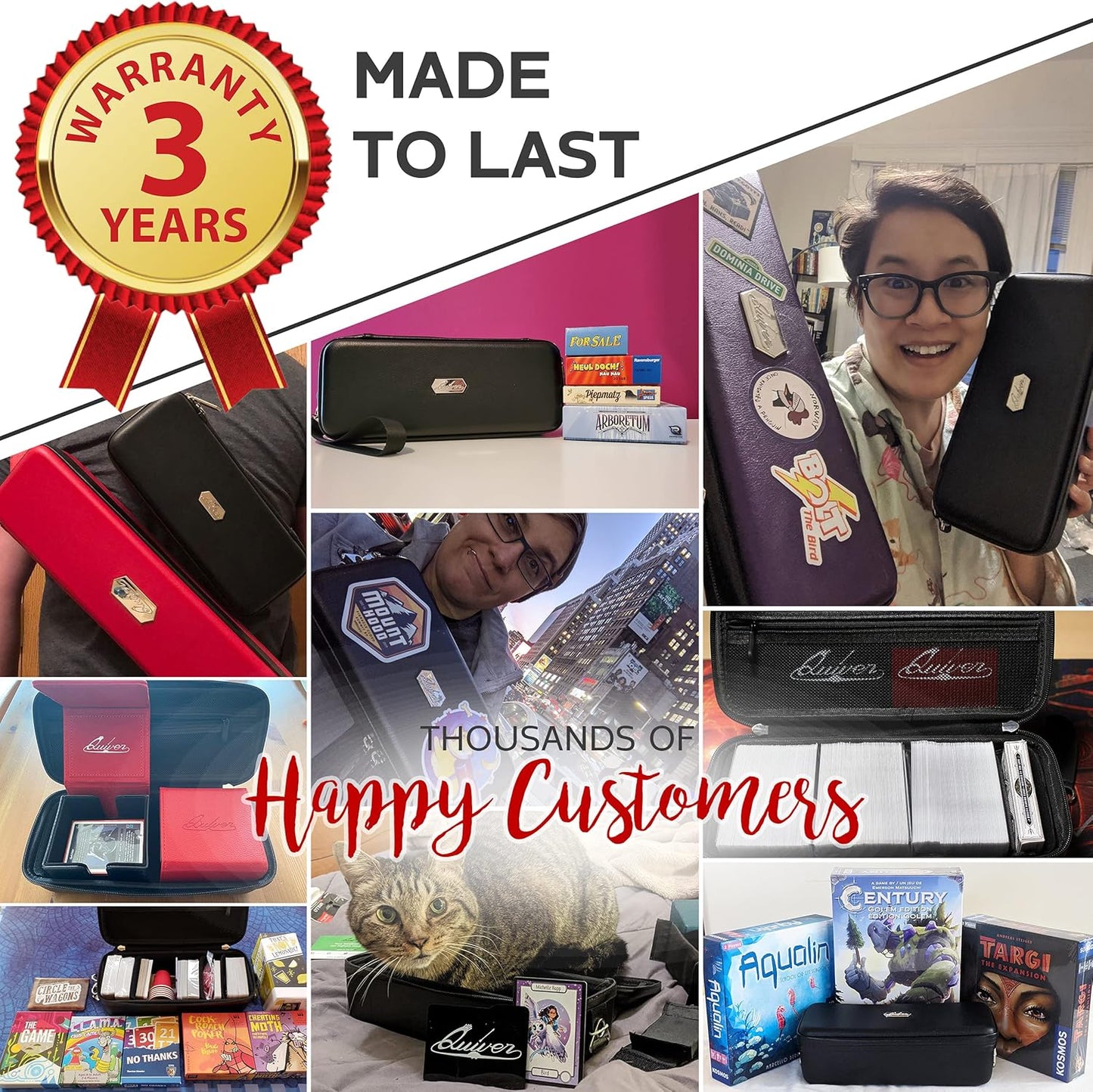 Quiver Time Ivory Bolt Card Carrying Case fits Pokemon Cards and other TCG Games - Storage Bag for Playing/Trading Cards and Deck Box (Straps, Dividers & 100 Apollo Card Sleeves)