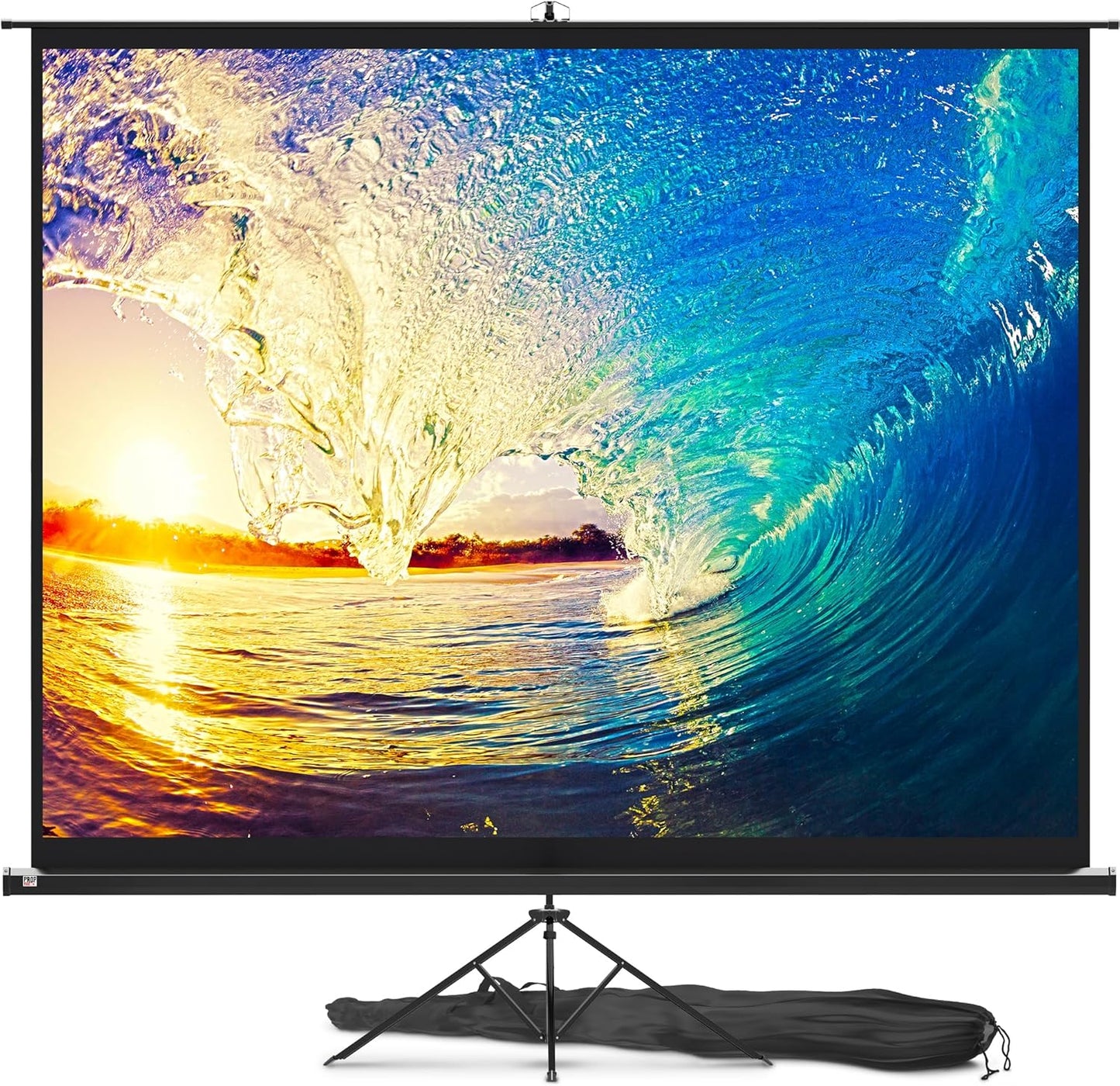 PropVue Projector Screen with Stand 120 inch - Indoor and Outdoor Projection Screen for Movie or Office Presentation - 4:3 HD Premium Wrinkle-Free Tripod Screen