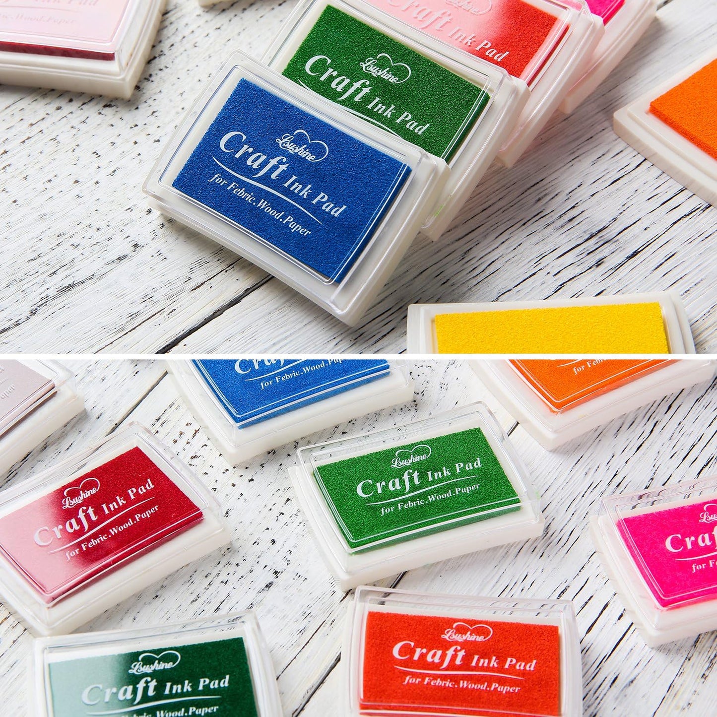 Craft Ink Pad Stamps Partner DIY Color,15 Color Craft Ink Pad for Stamps, Paper, Wood Fabric (Pack of 15)